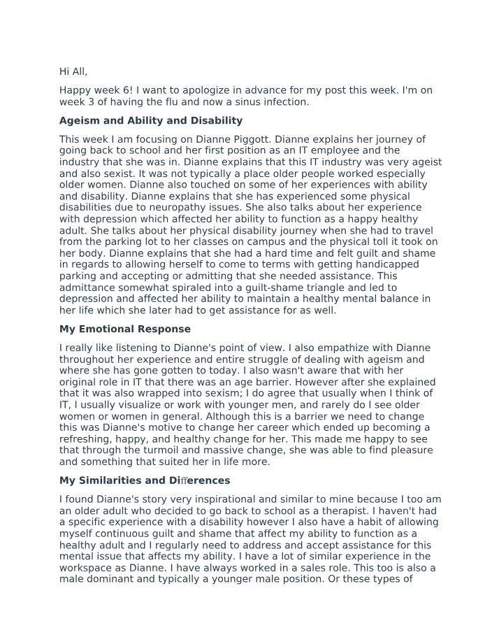 Ageism, Ability, and Disability - A Journey