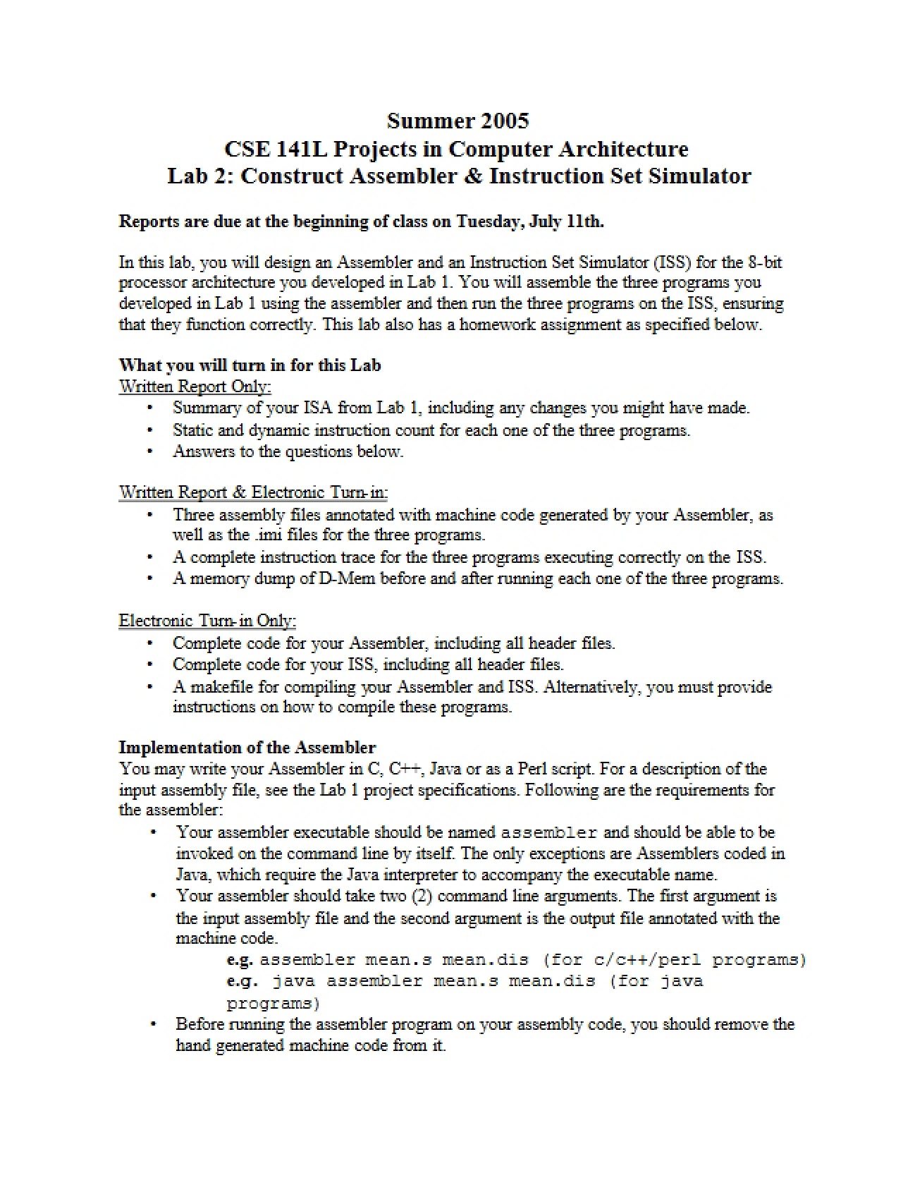 Assignment for Lab 2