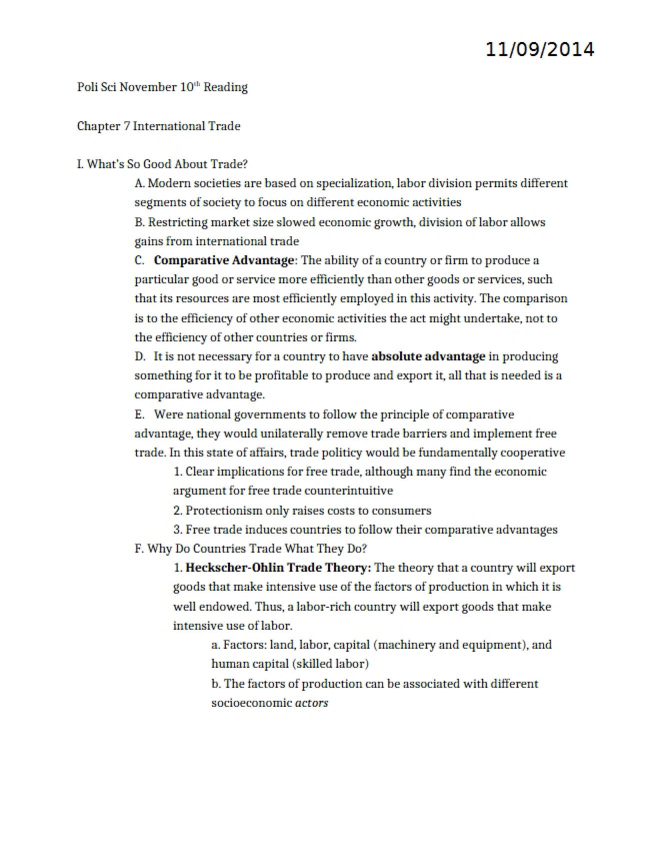 International Trade - Chapter 7