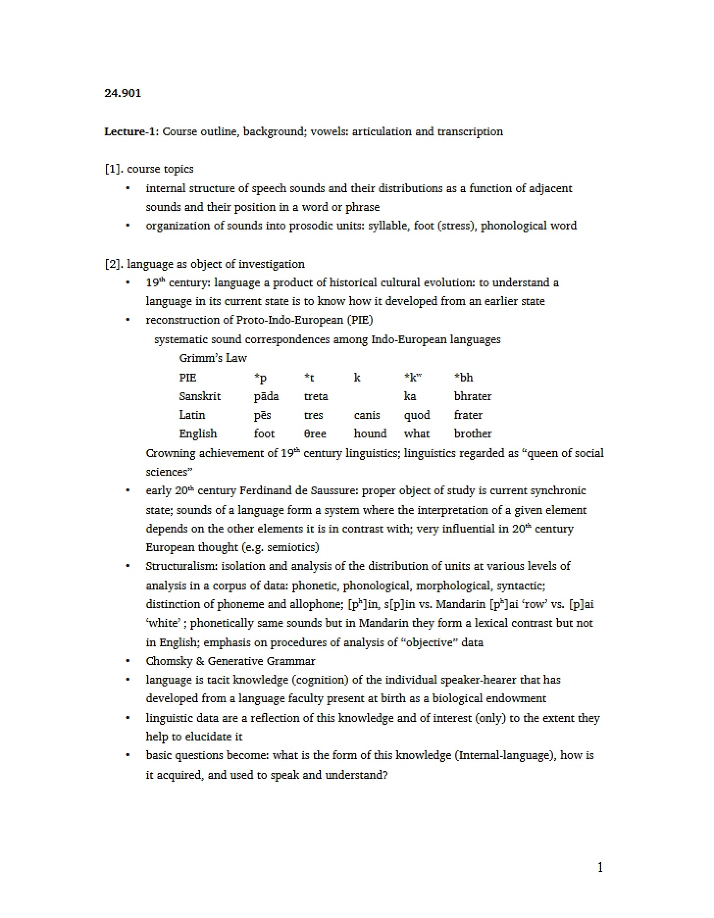 Phonology Notes