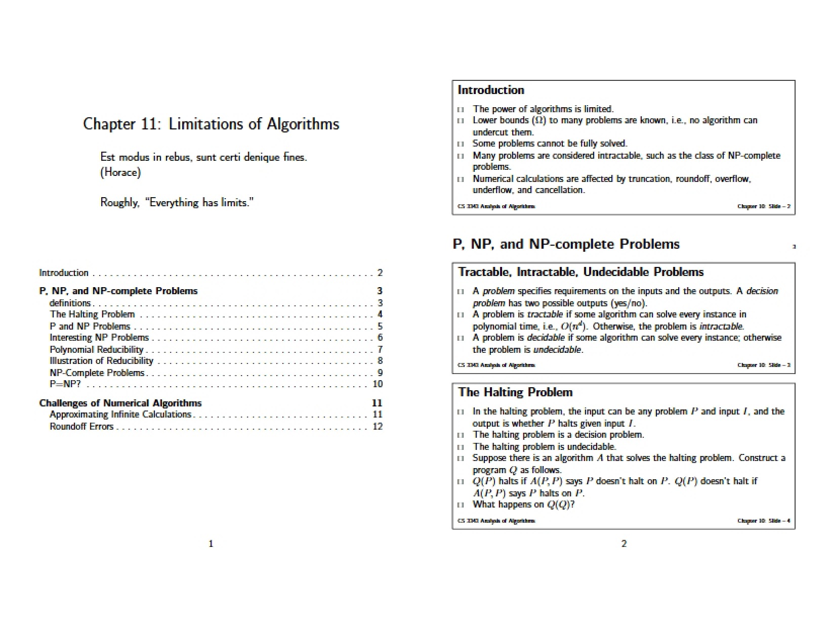 Algorithmic Limitations