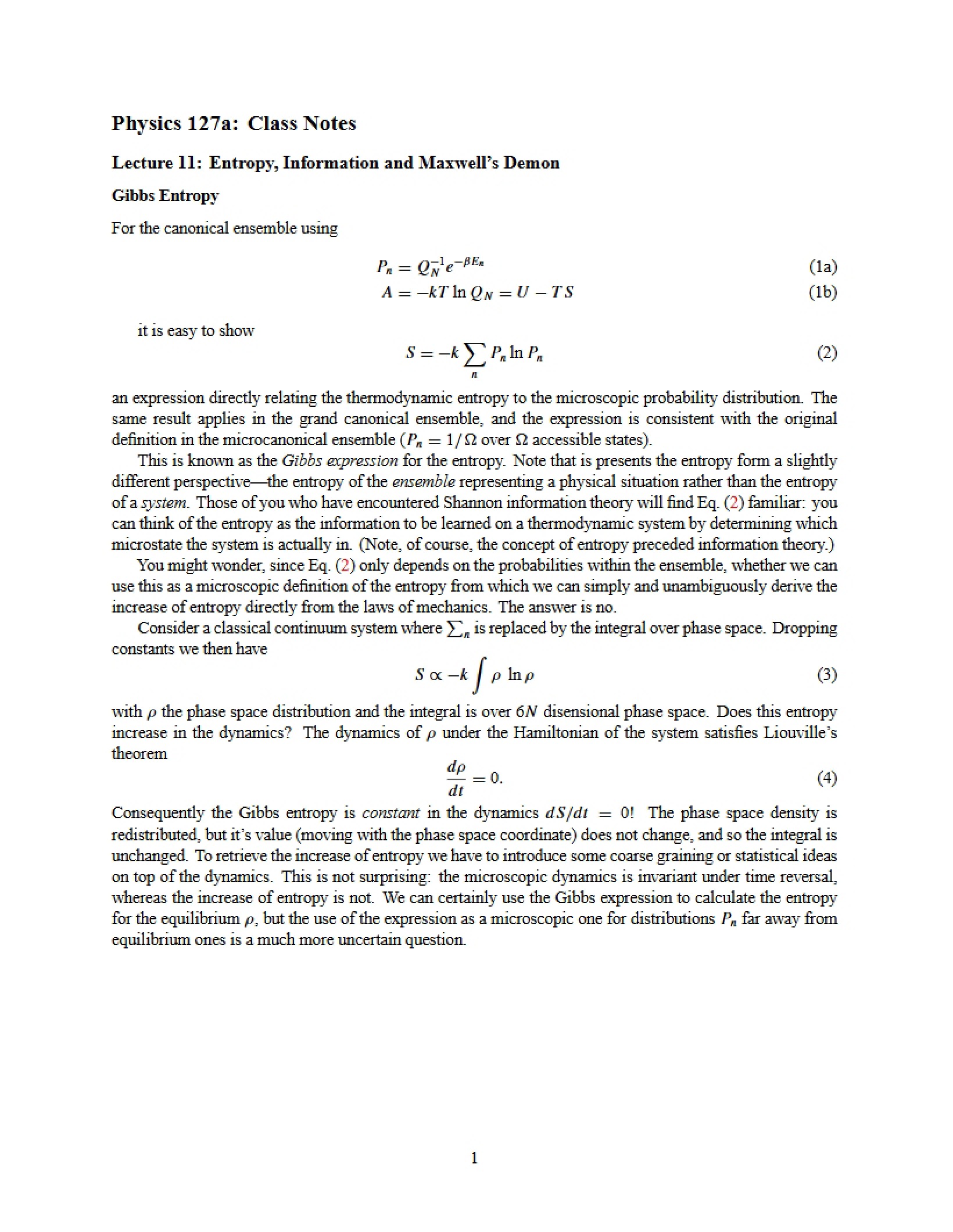 Eleventh Lecture