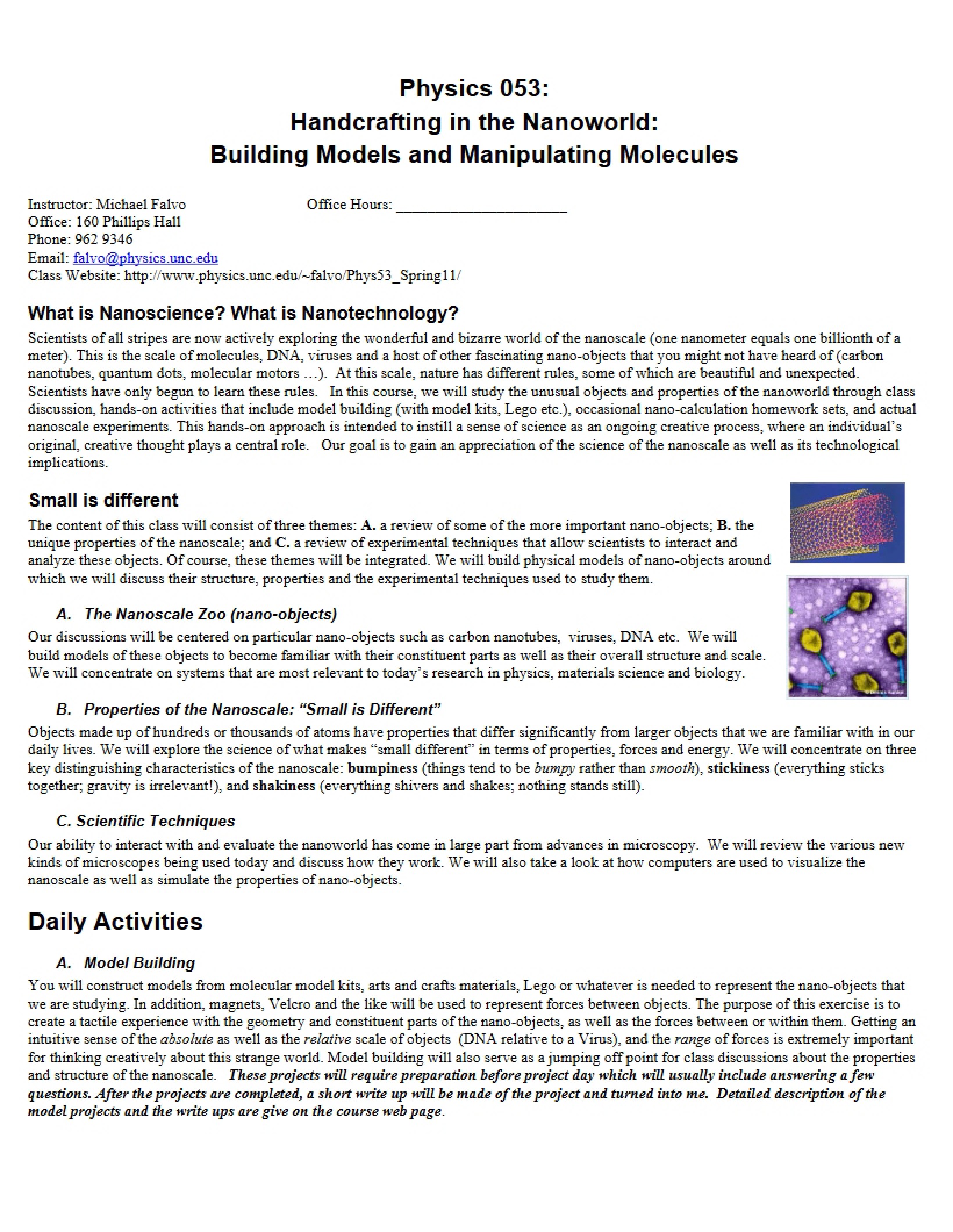 Nanoworld Course Syllabus