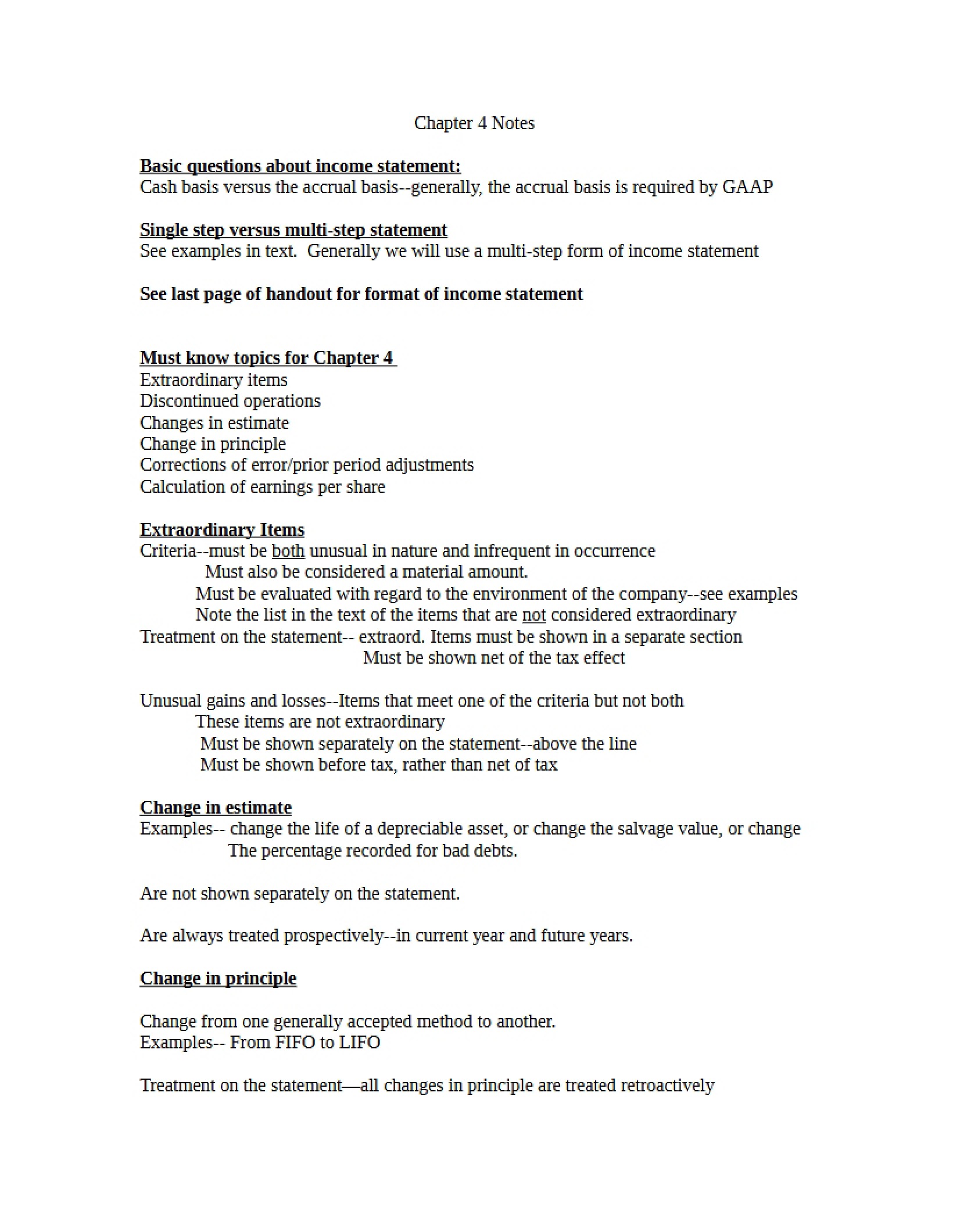 Notes for Chapter 4