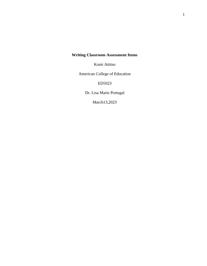 Strategies to Enhance Classroom Assessment Items