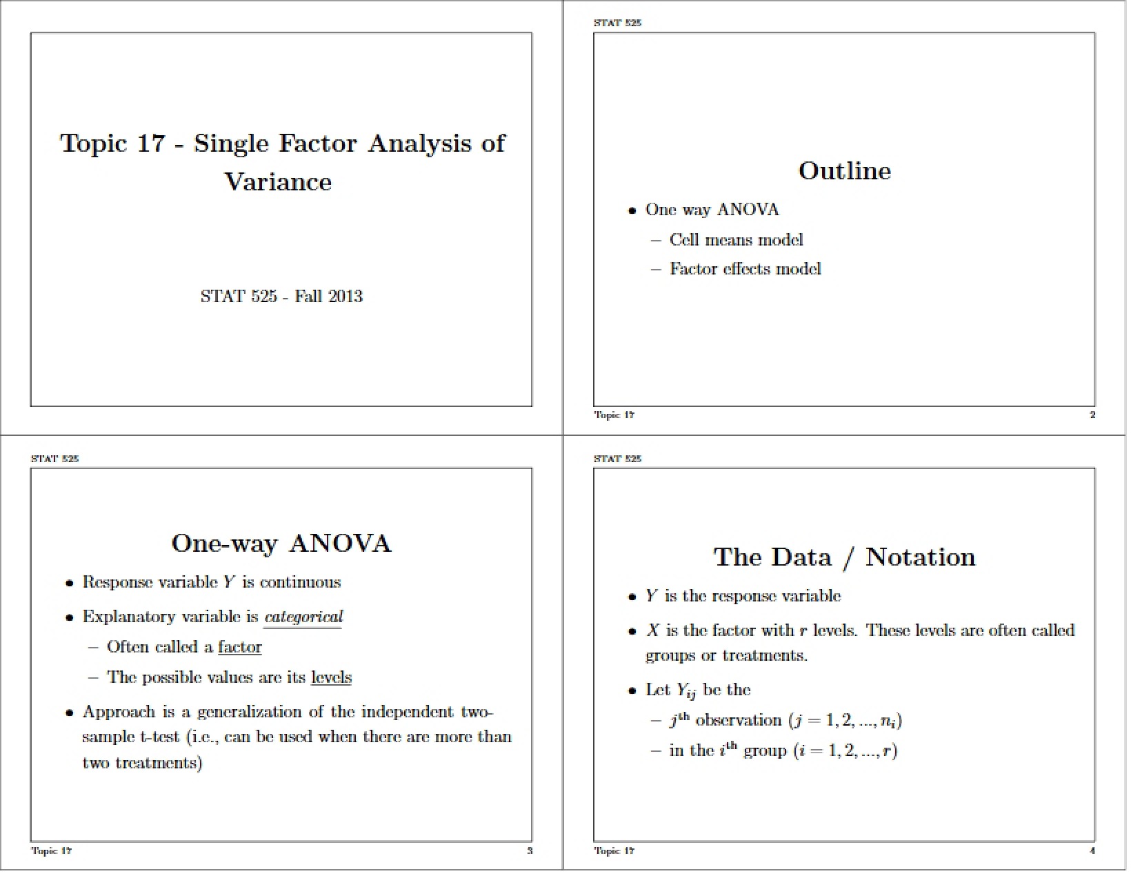 ANOVA Single Factor