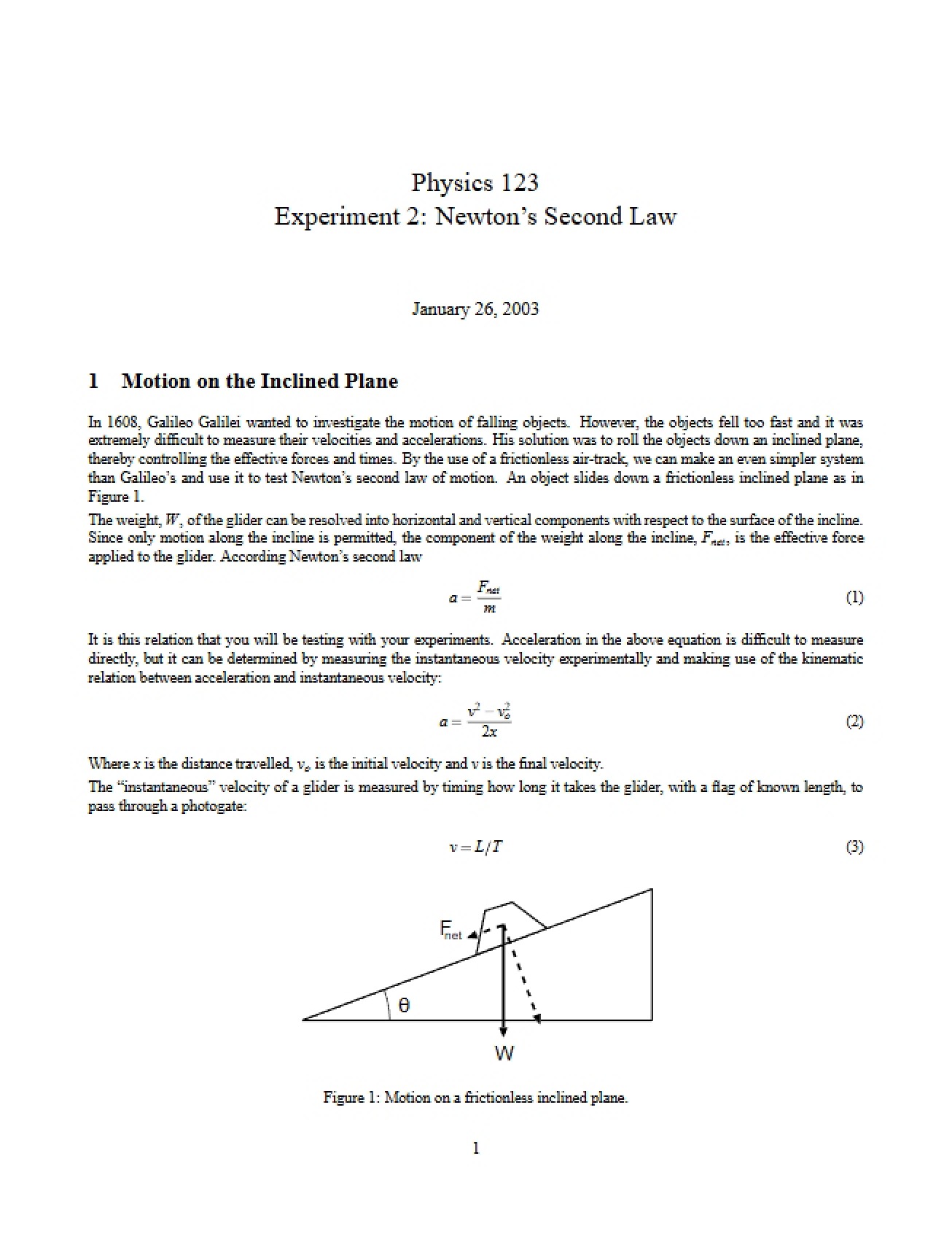 General Physics Mechanics Lecture Notes
