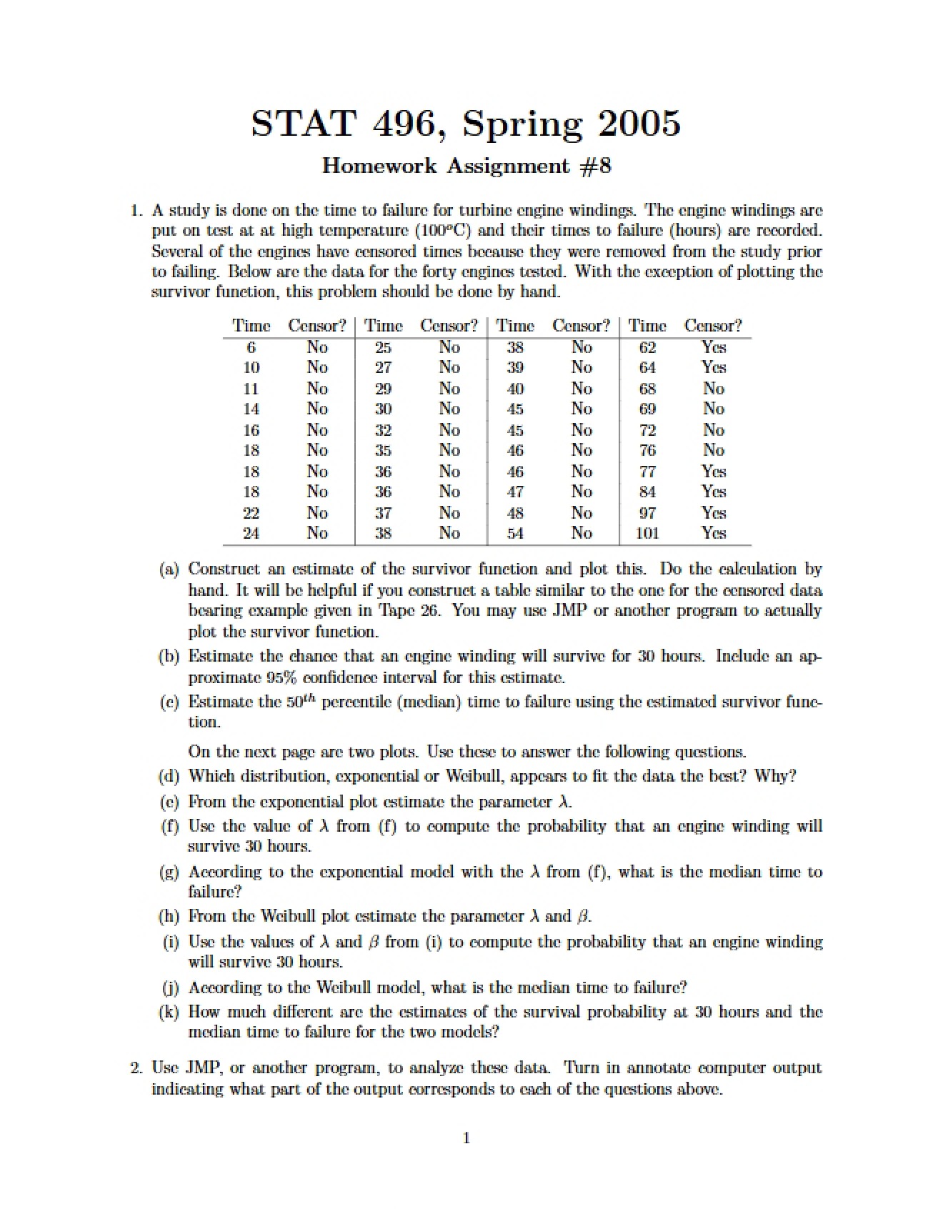 Eighth Homework Assignment in Applied Statistics