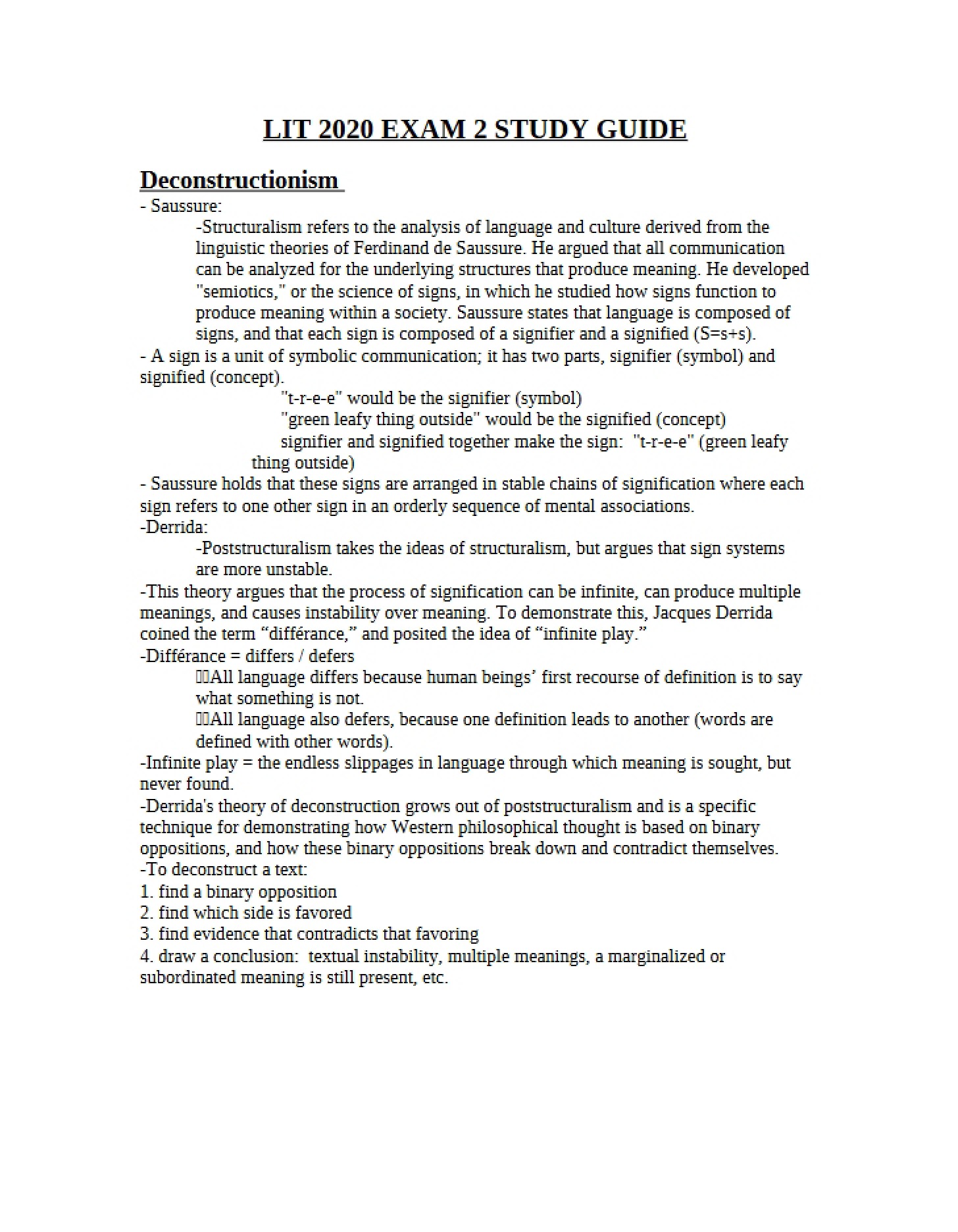 Theories of Literary Deconstruction