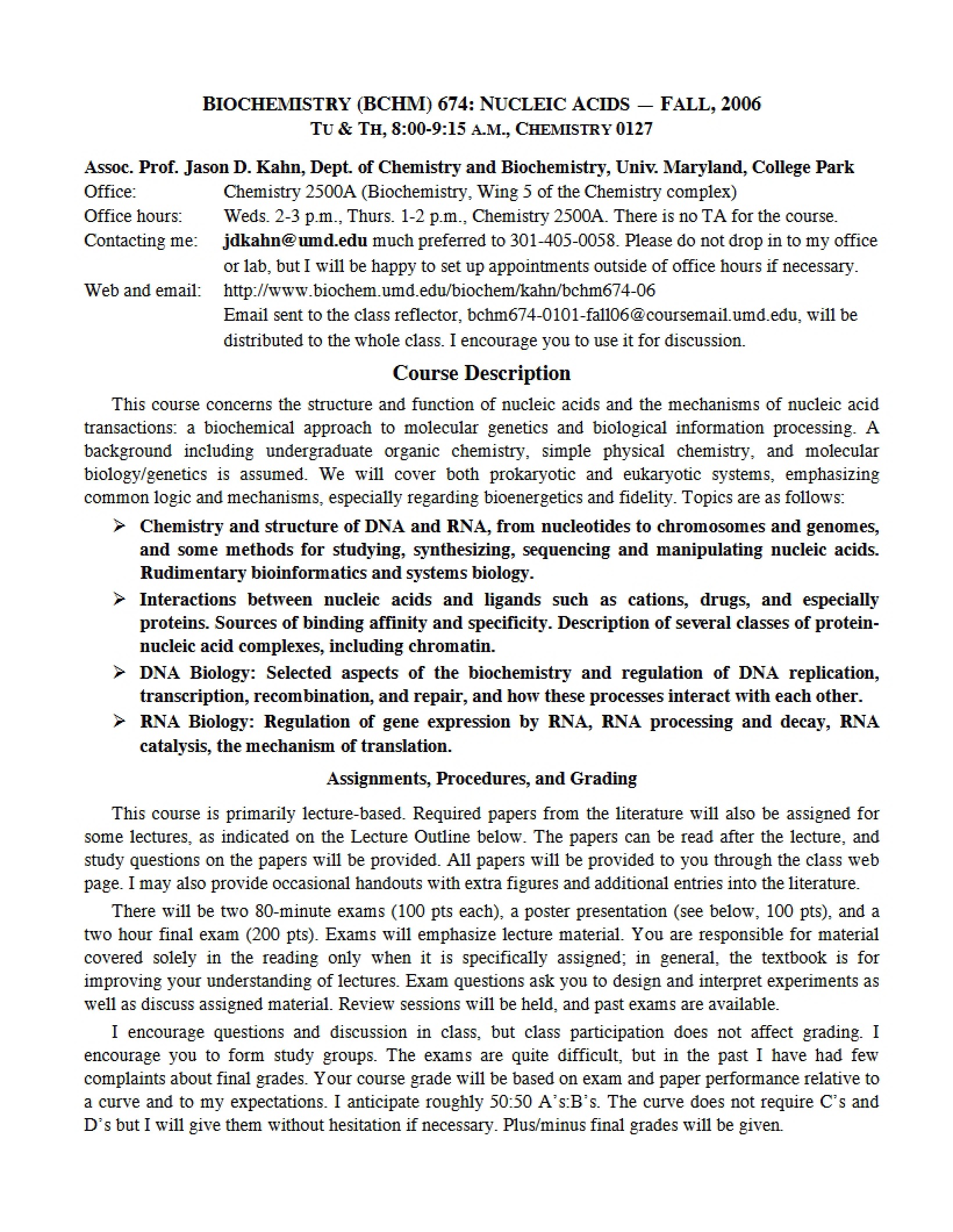 Syllabus - 5 Pages