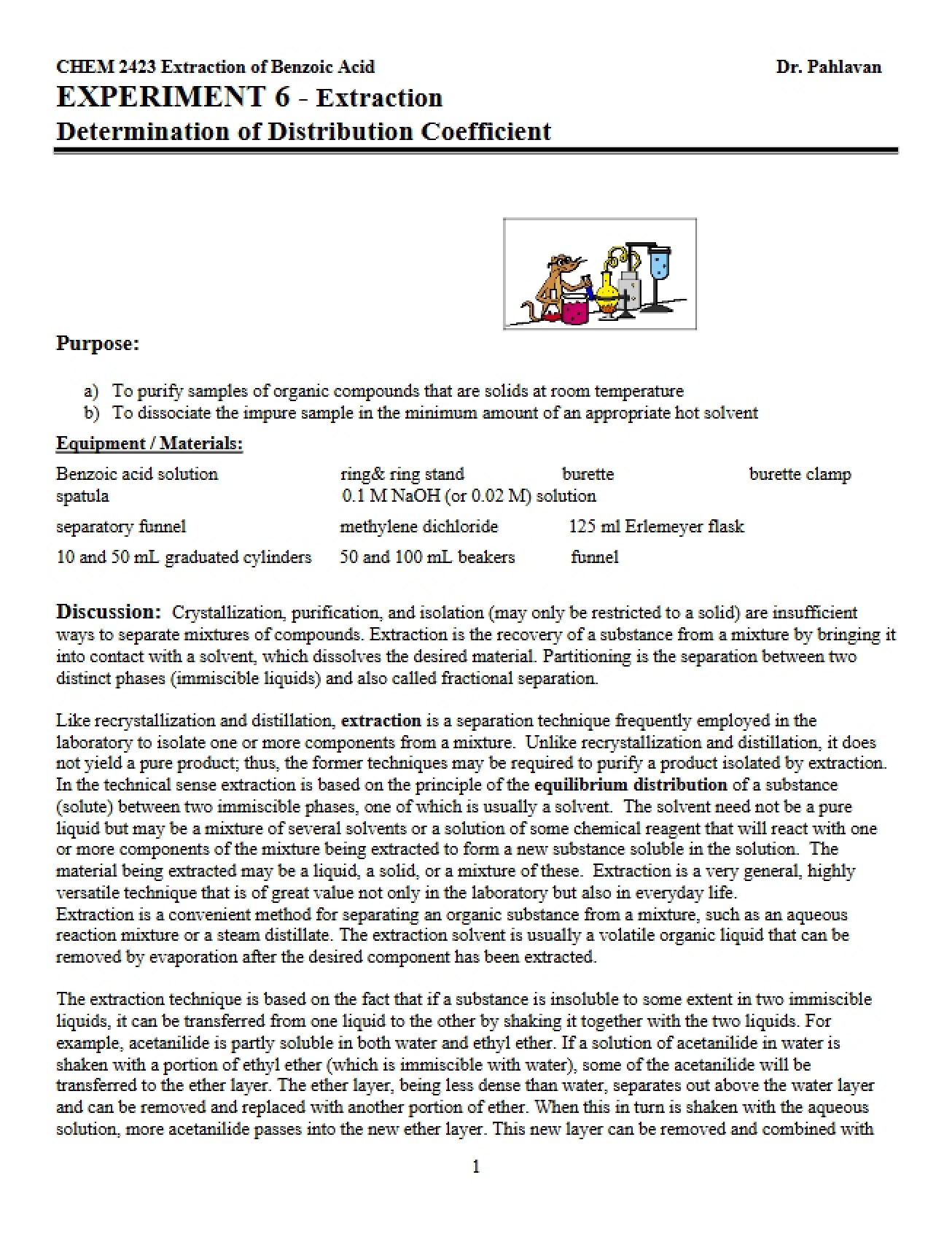 Organic Chemistry Laboratory Exercise 6