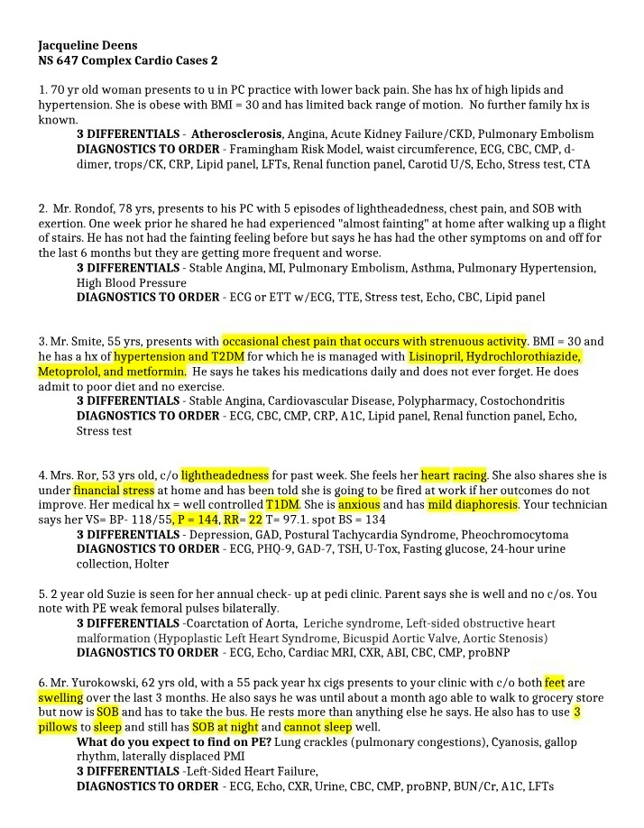 Cardiac Case Studies - Part 2