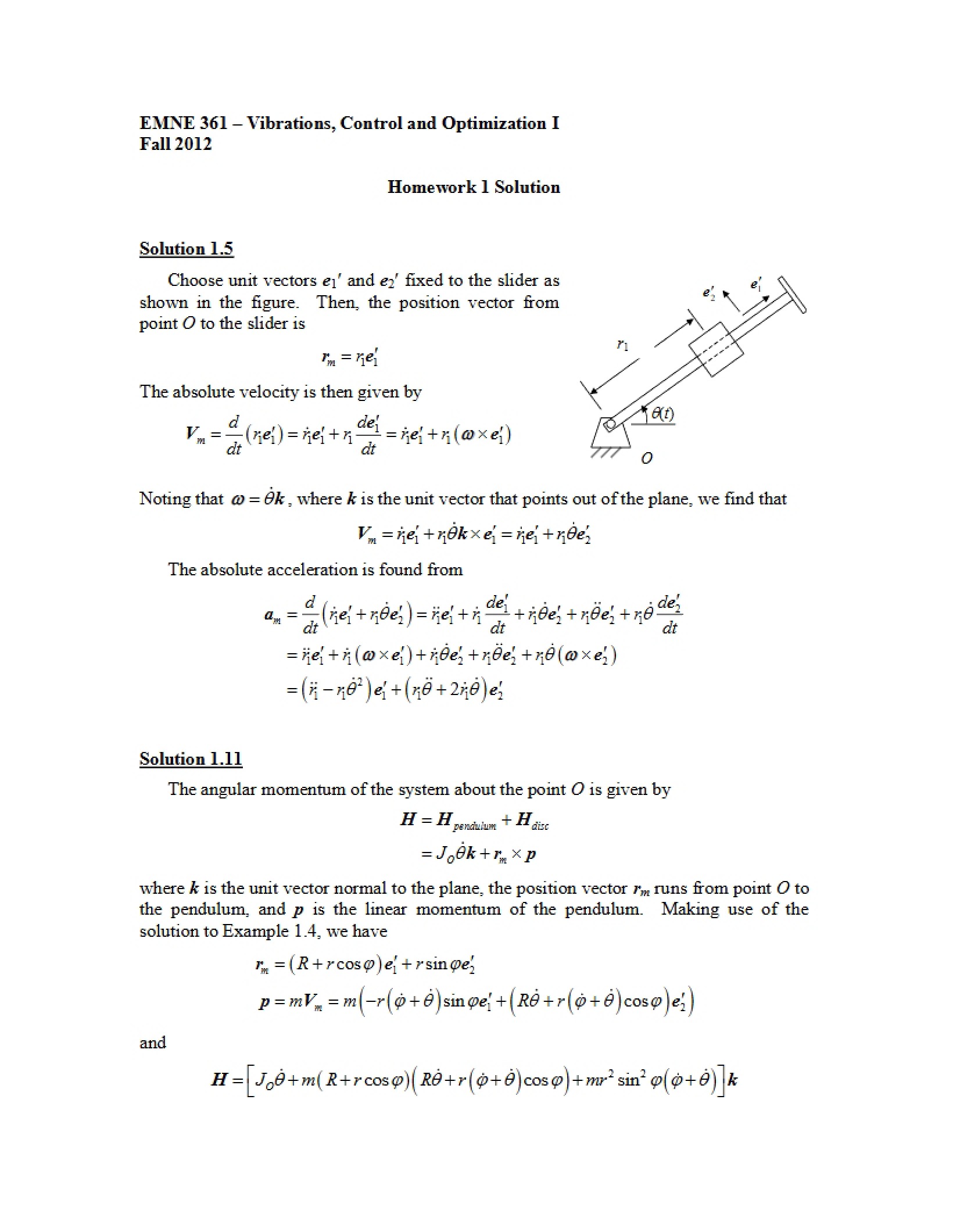 Solution to Homework 1