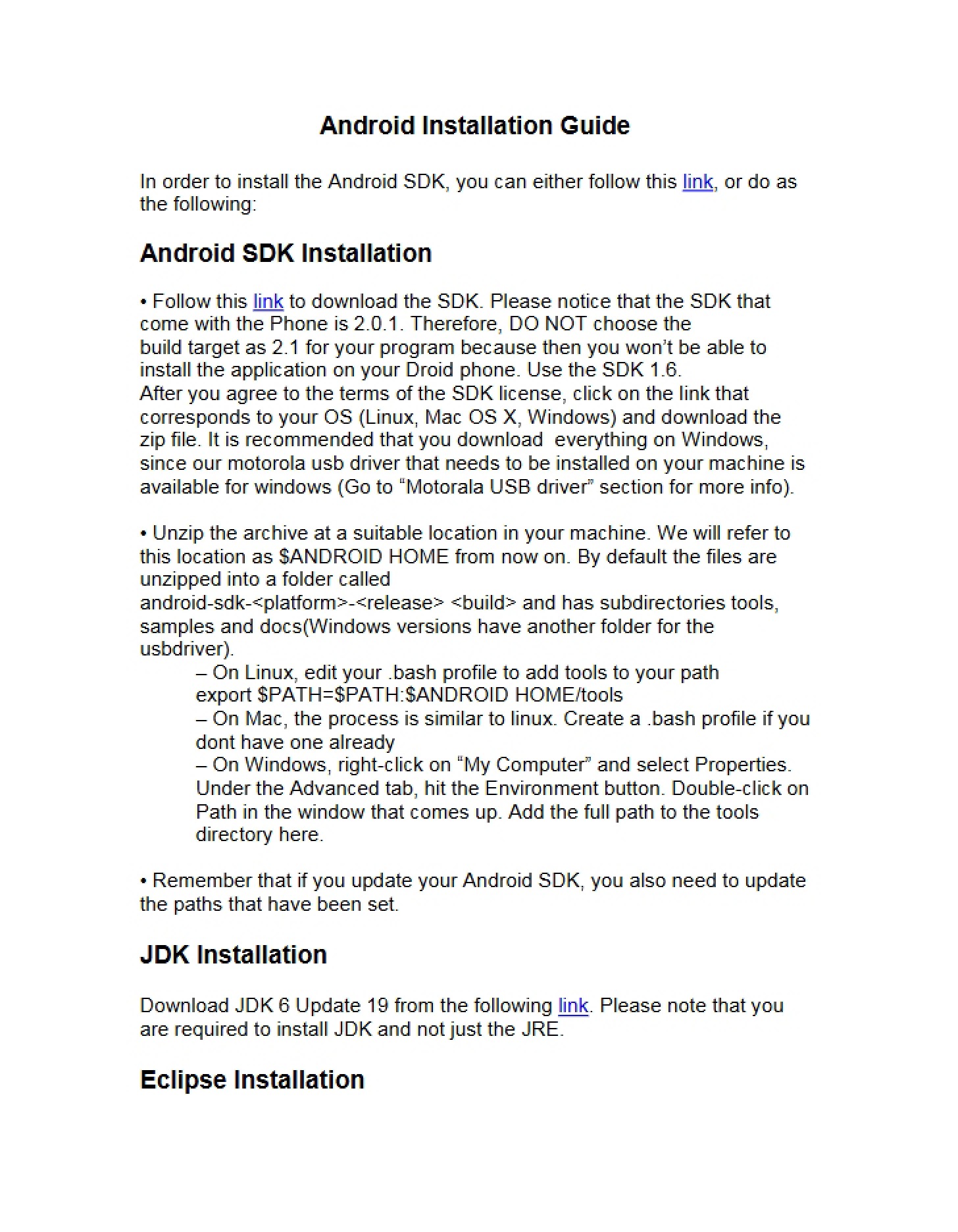 Guide to Installing Android