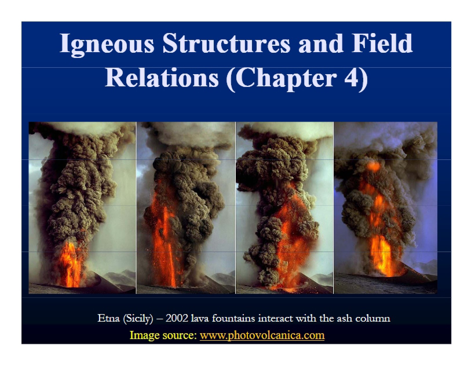 Field Relations and Igneous Structures