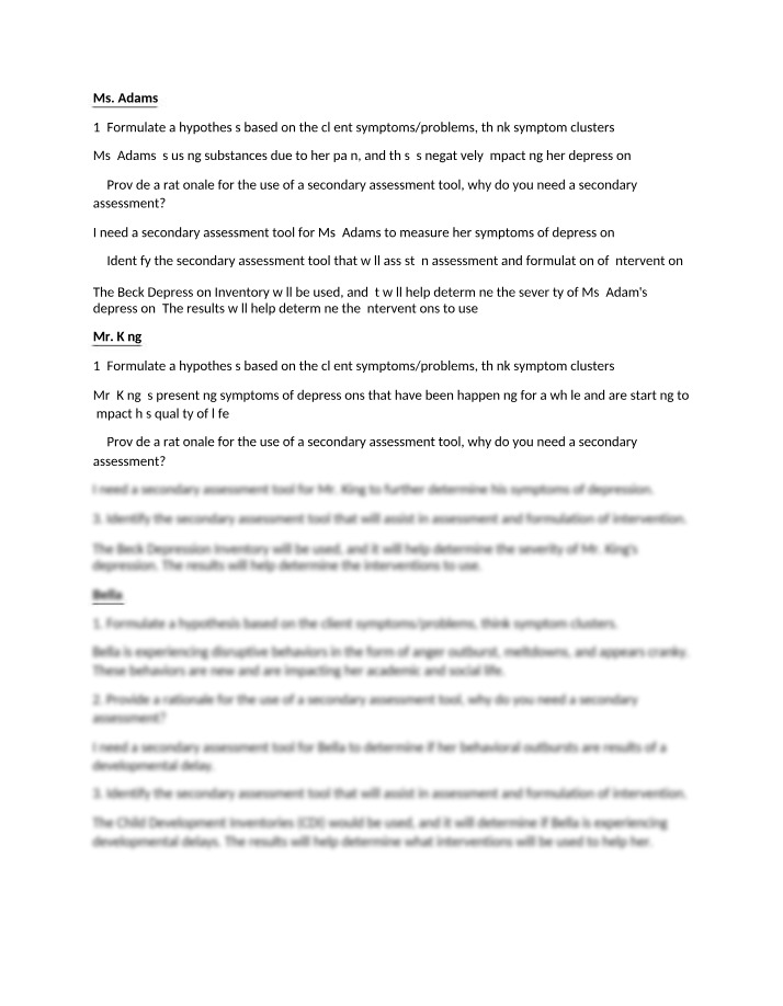 Symptoms and Interventions Identification