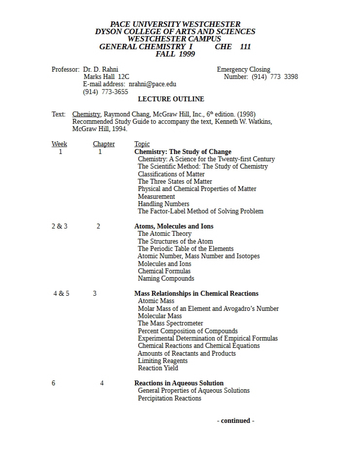 Course Outline