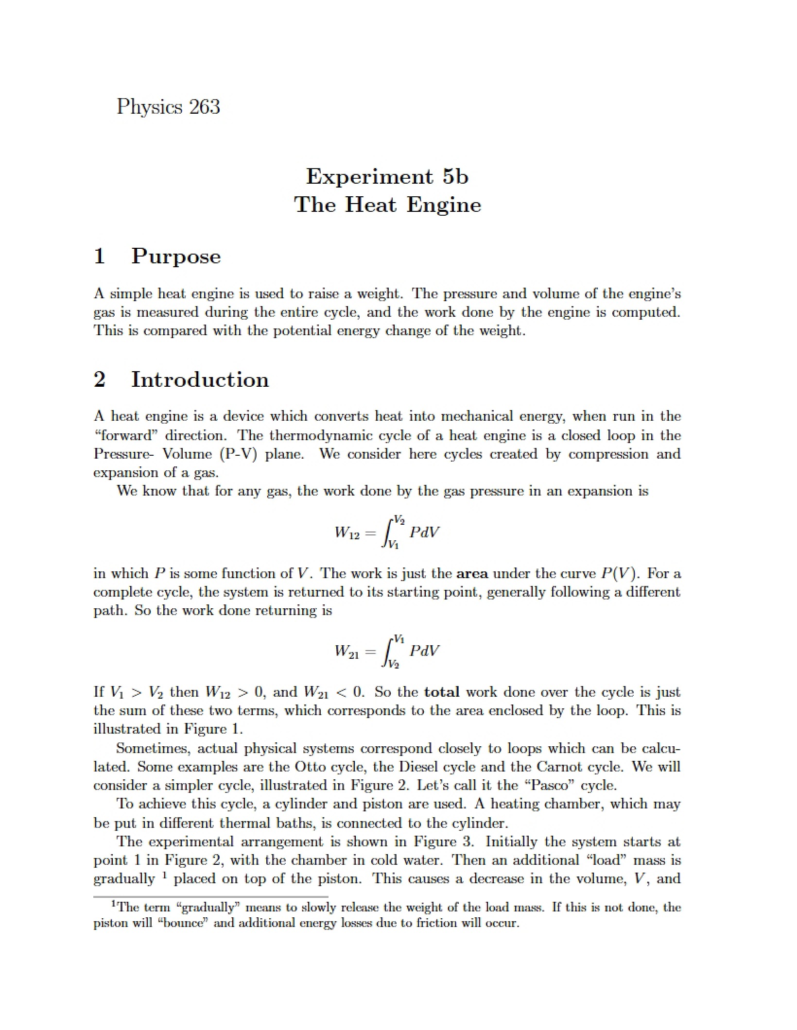Heat Engine Experiment 5b