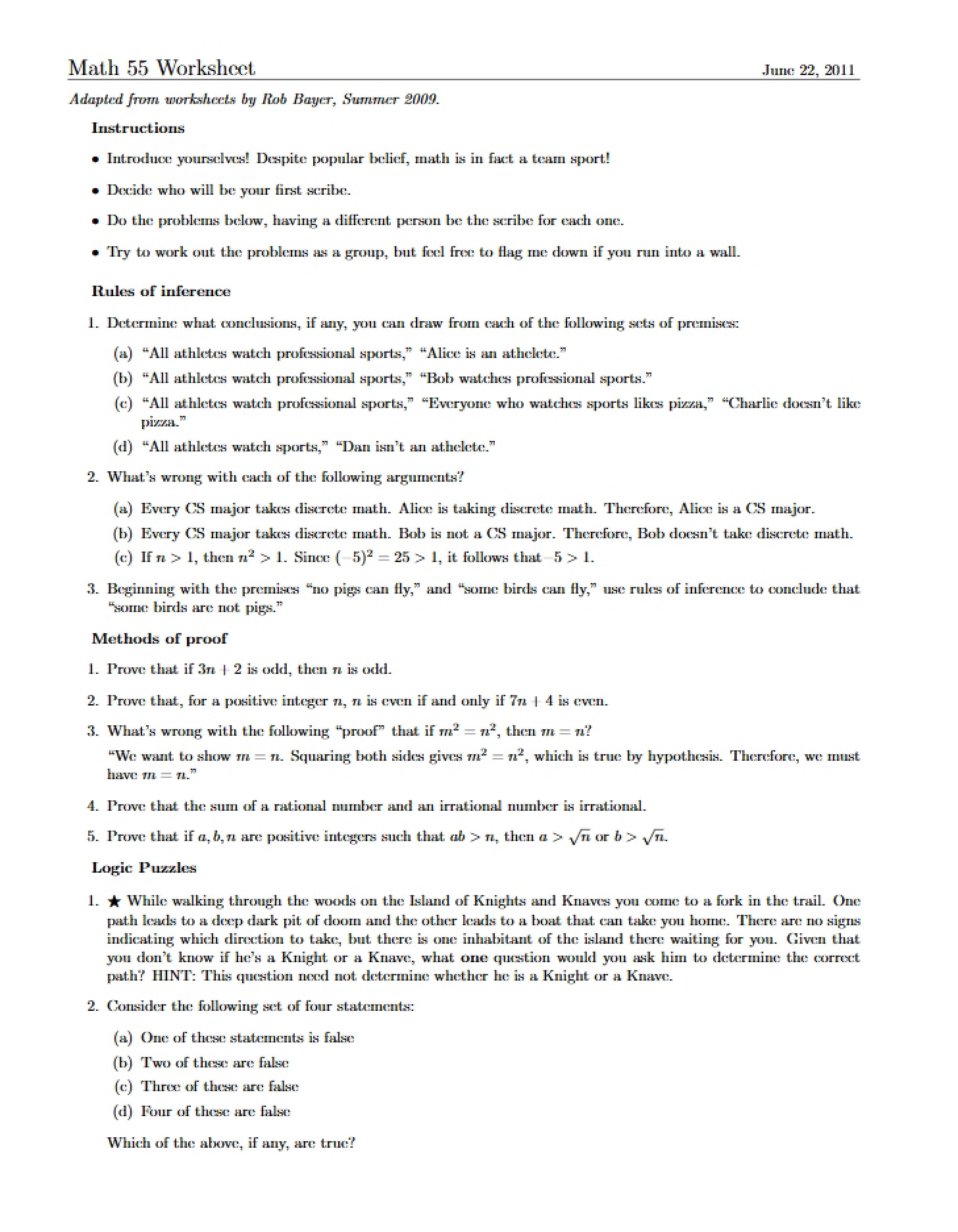 Practice Sheet