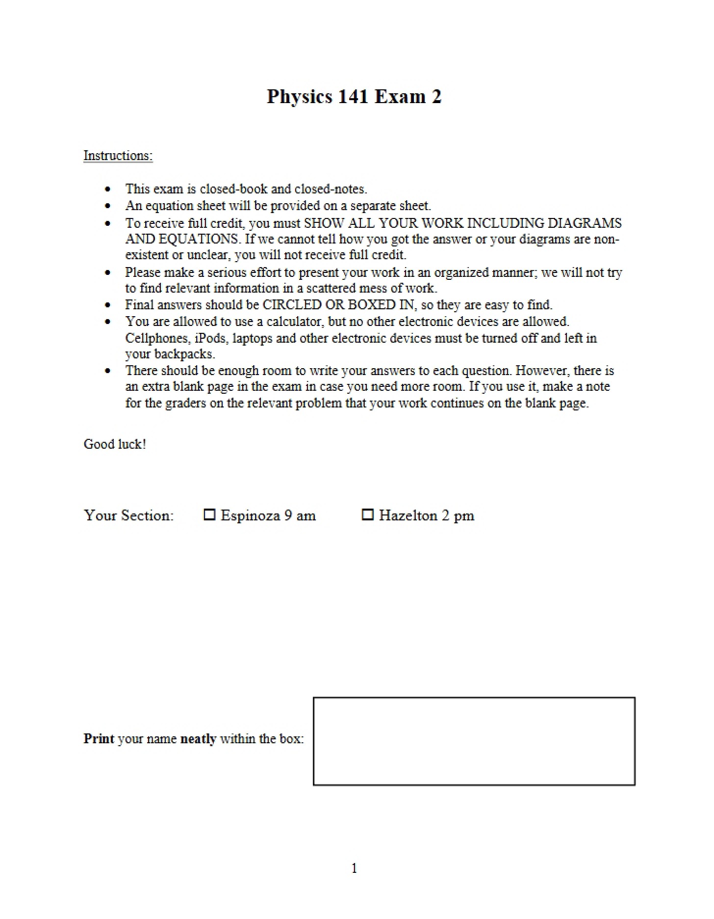 Practice Test II