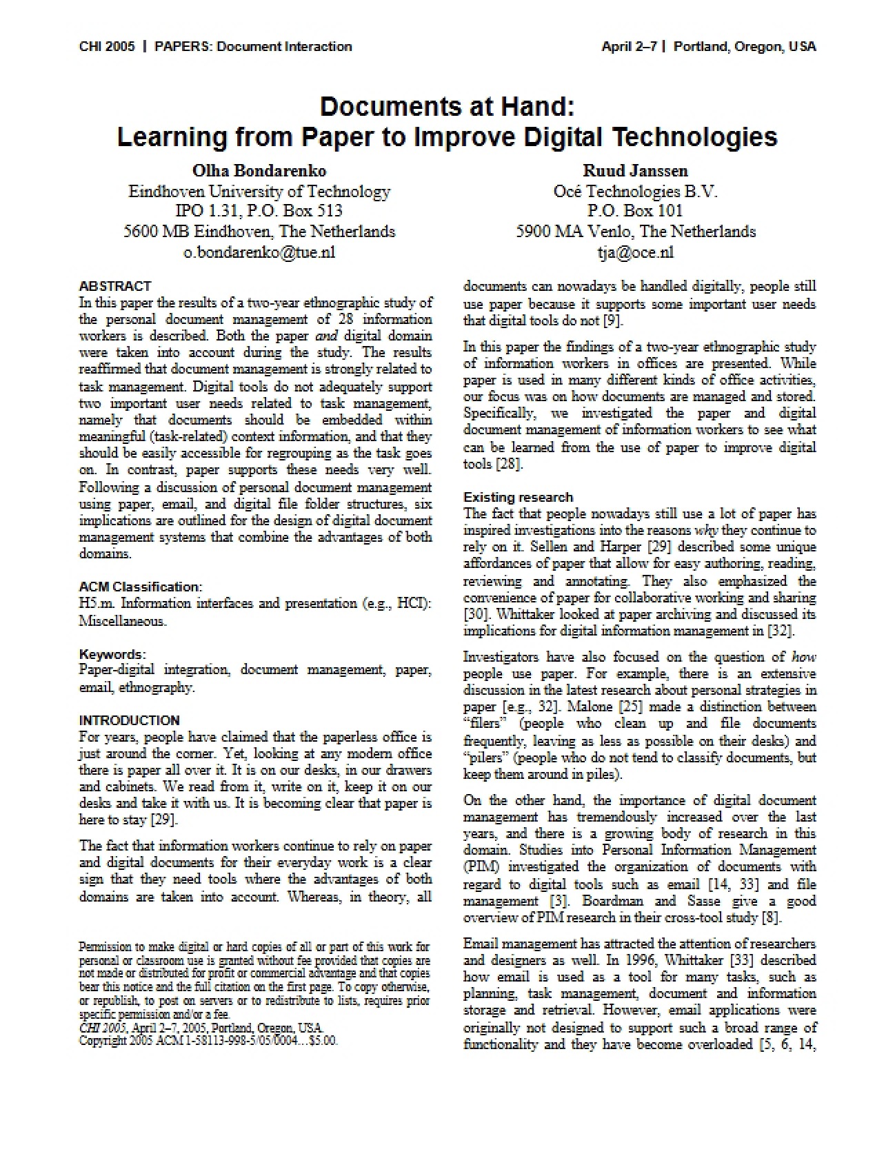 Paper Learning: Documents at Hand