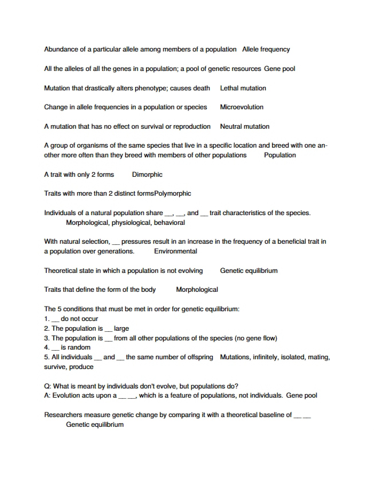 General Notes for an Introductory Biology Course