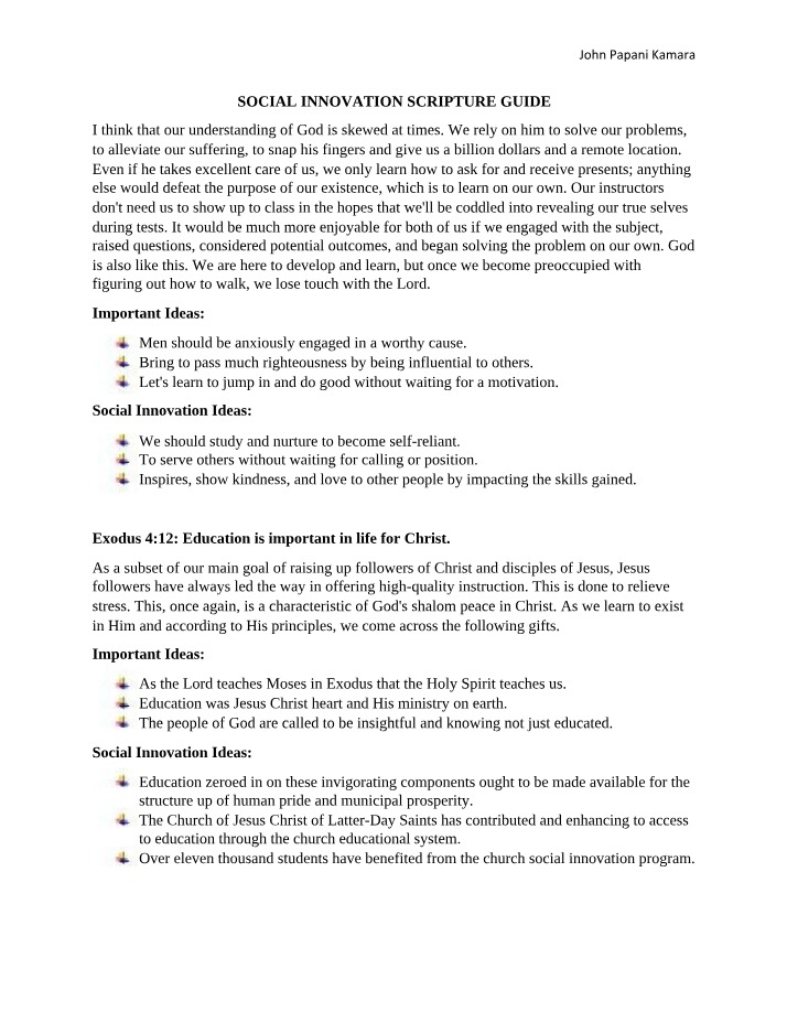 Guide to Social Innovation Scripture
