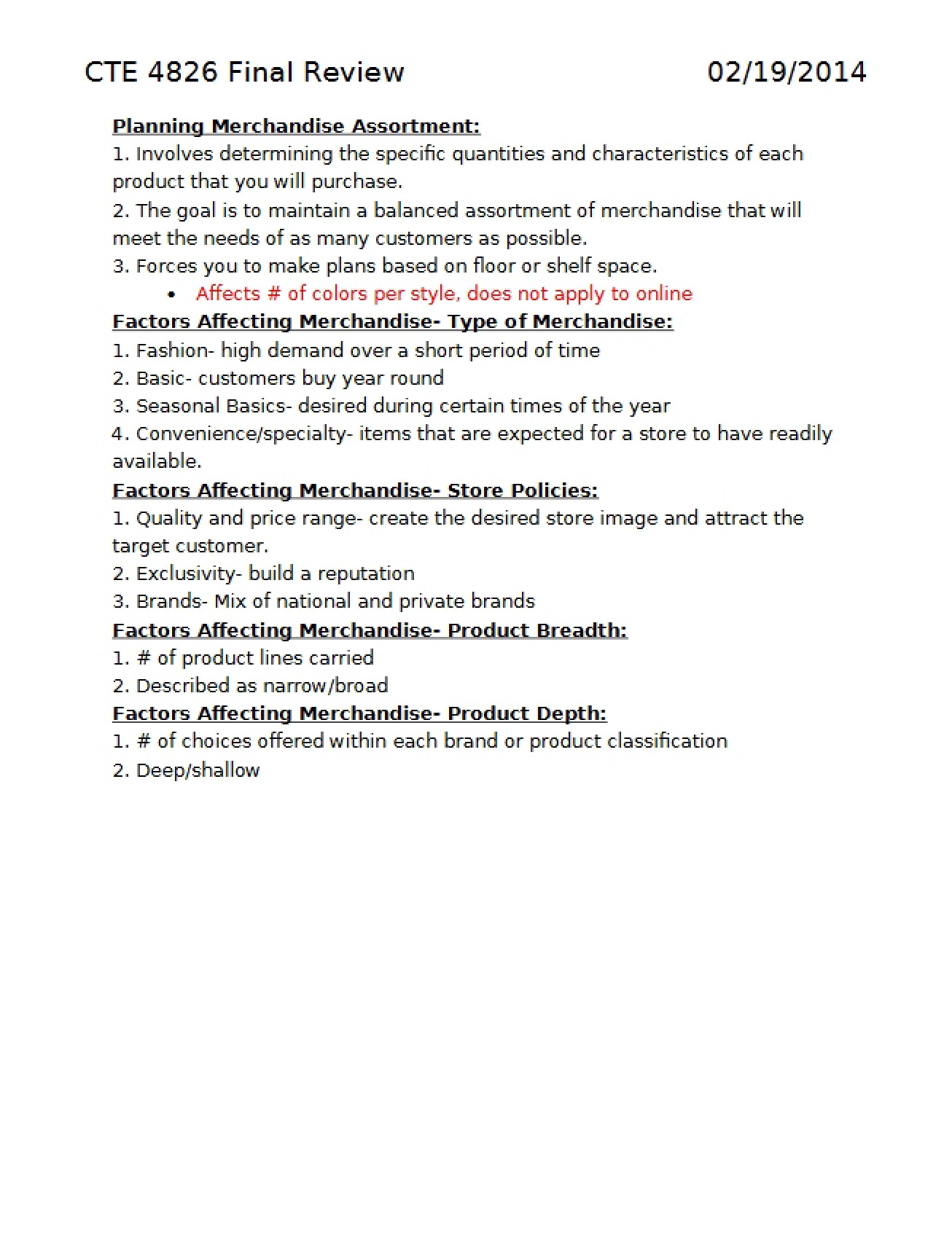 Guide to Planning Merchandise Assortments