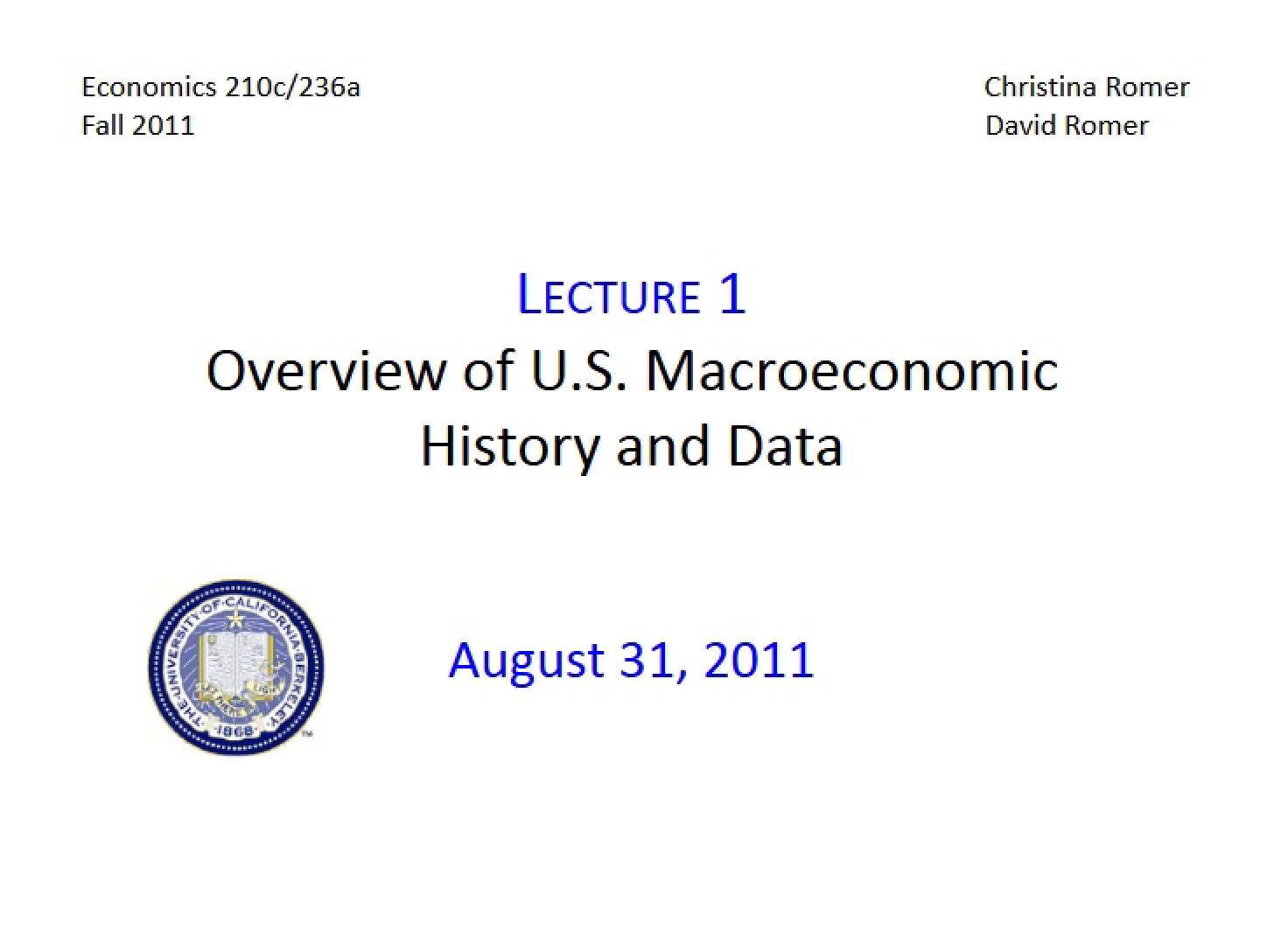 U.S. Macroeconomic Data and History Overview