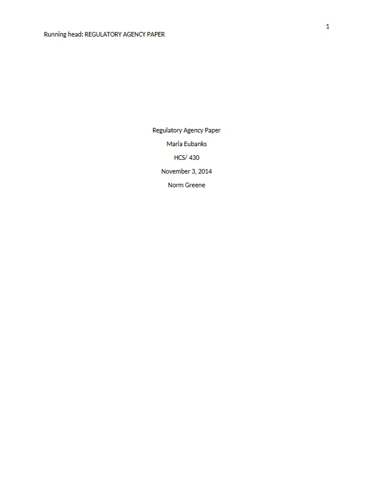 Essay on Regulatory Bodies