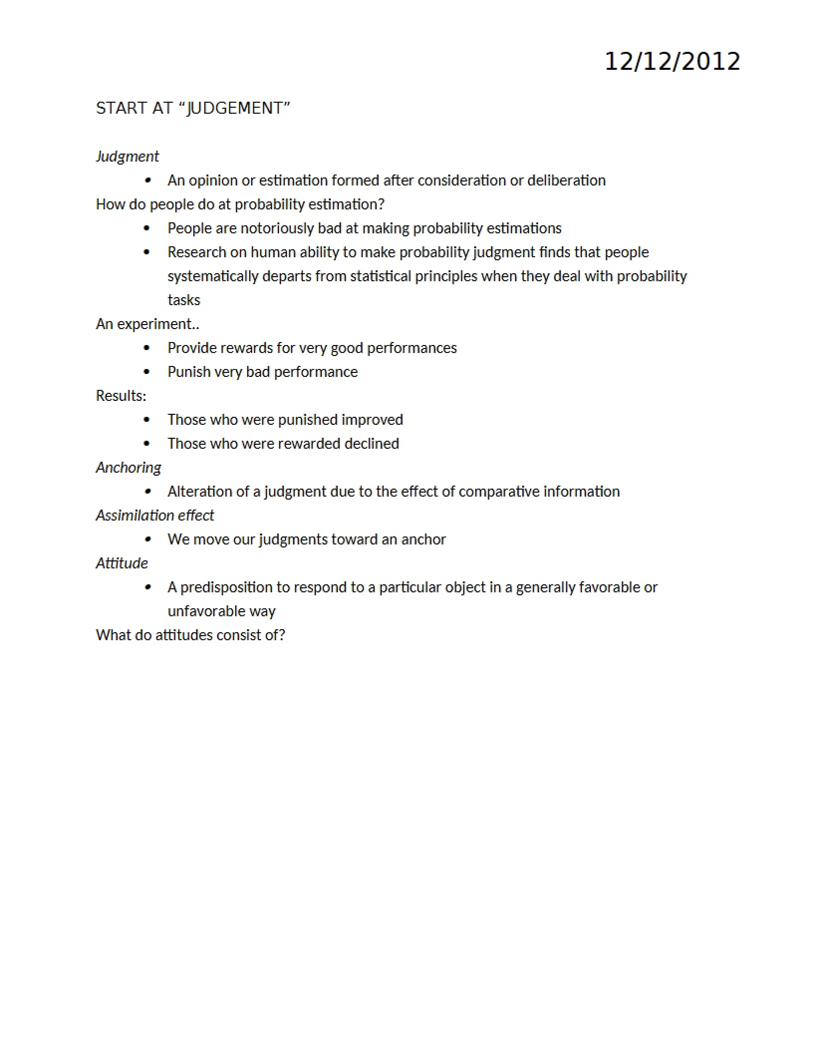 Social Psychology of Judgment