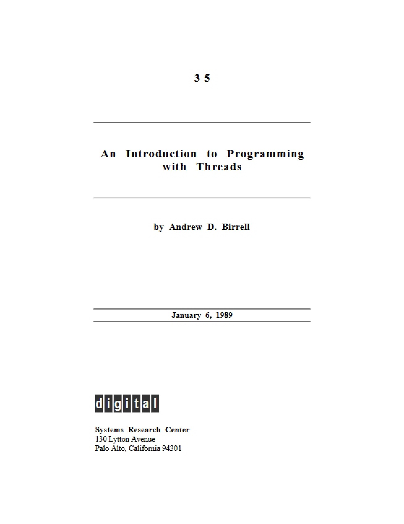 Introduction to Programming with Threads