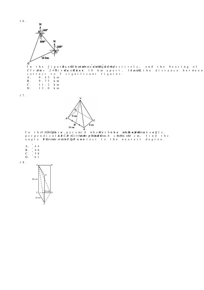 Distance Between Points A and C - Solving Bearings