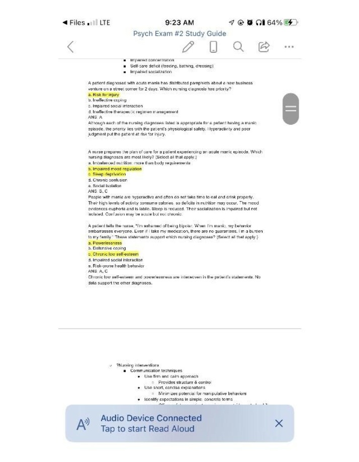 Study Guide for Psych Exam 2