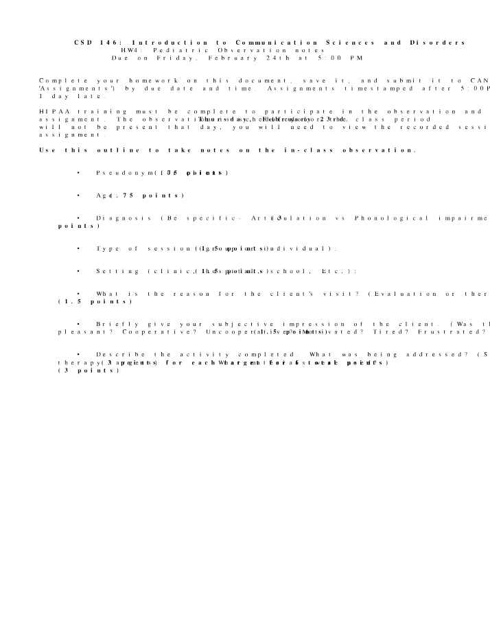 Notes on Pediatric Observation