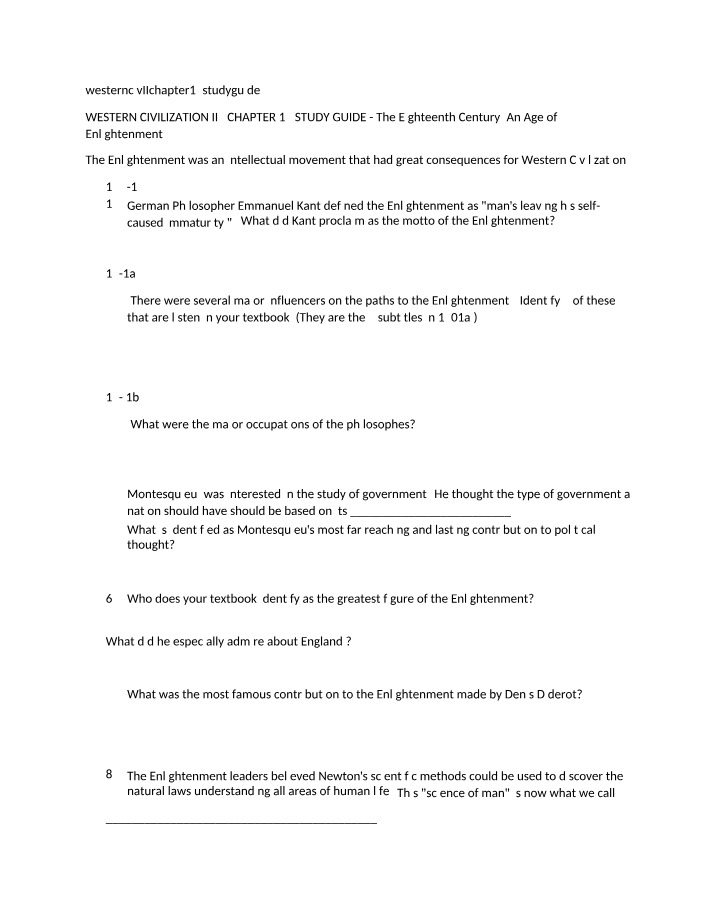 Western Civ II Chapter 17 Study Guide