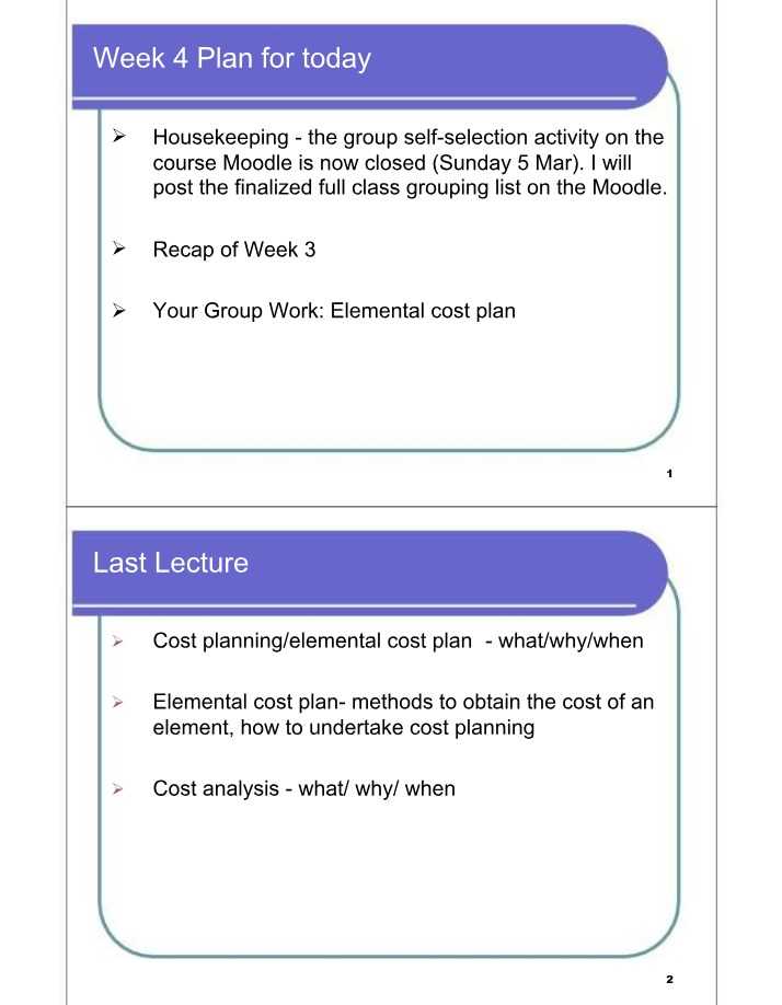 2023 Cost Plan - Week 4