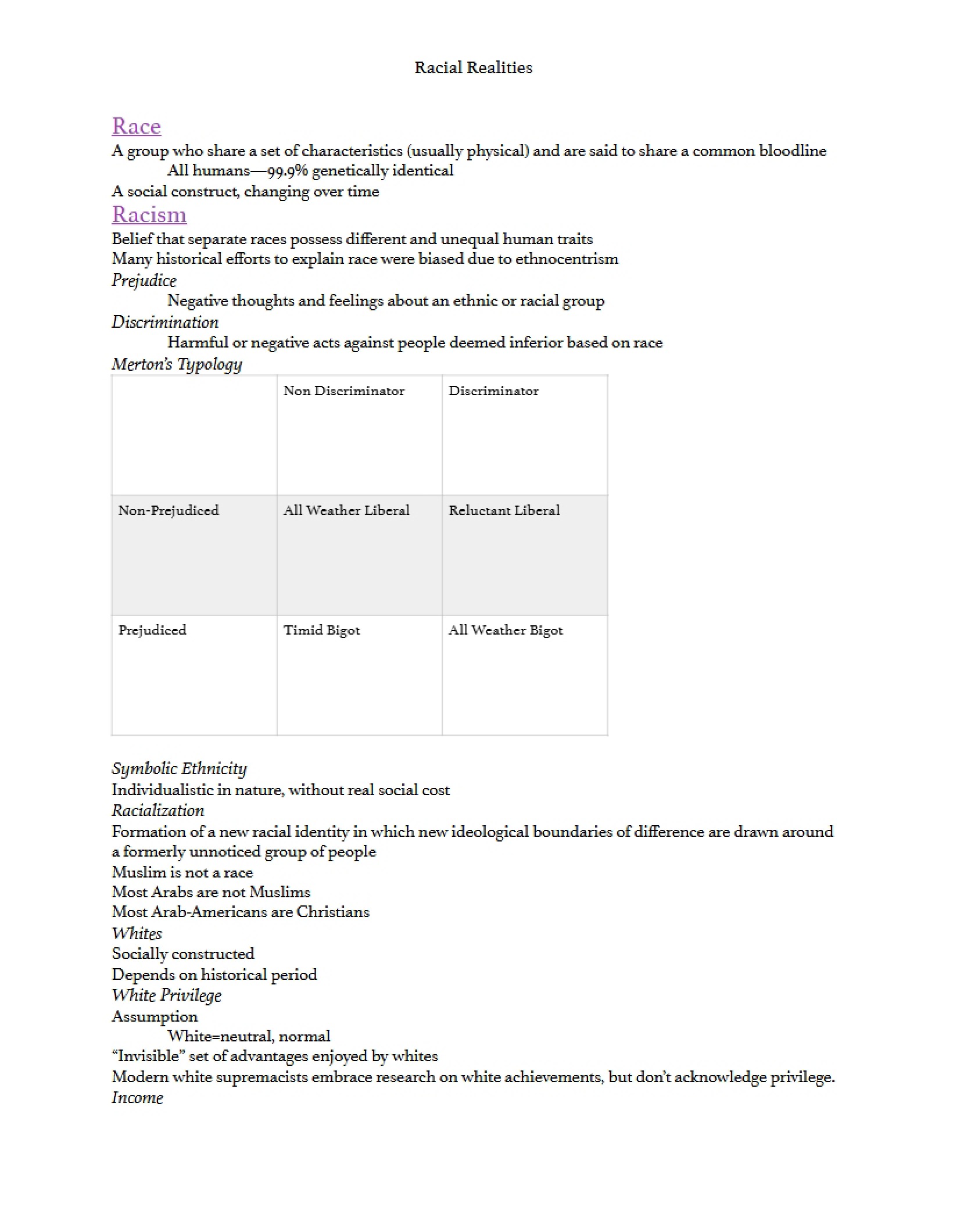 Sociology of Race