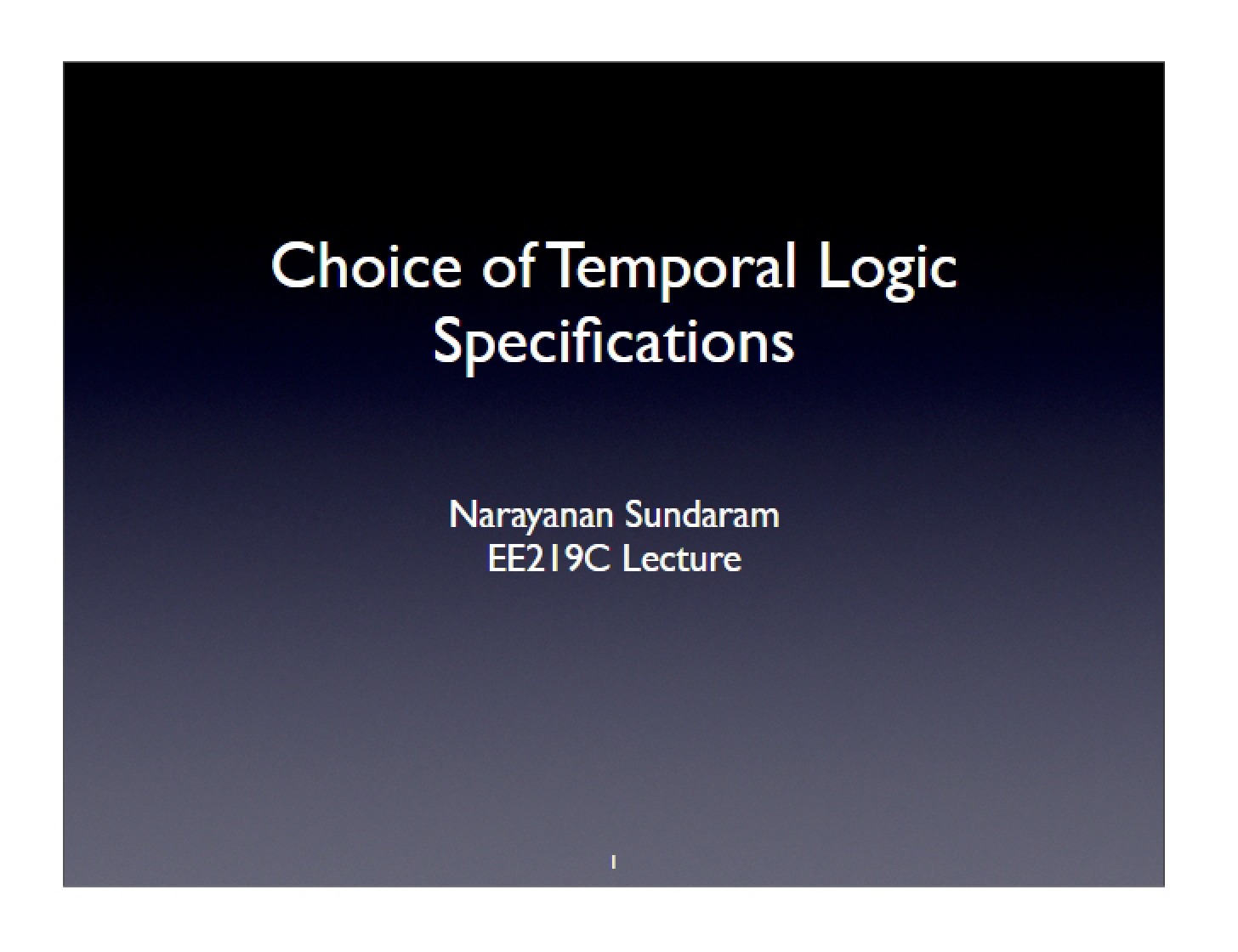 Temporal Logic Specifications Selection
