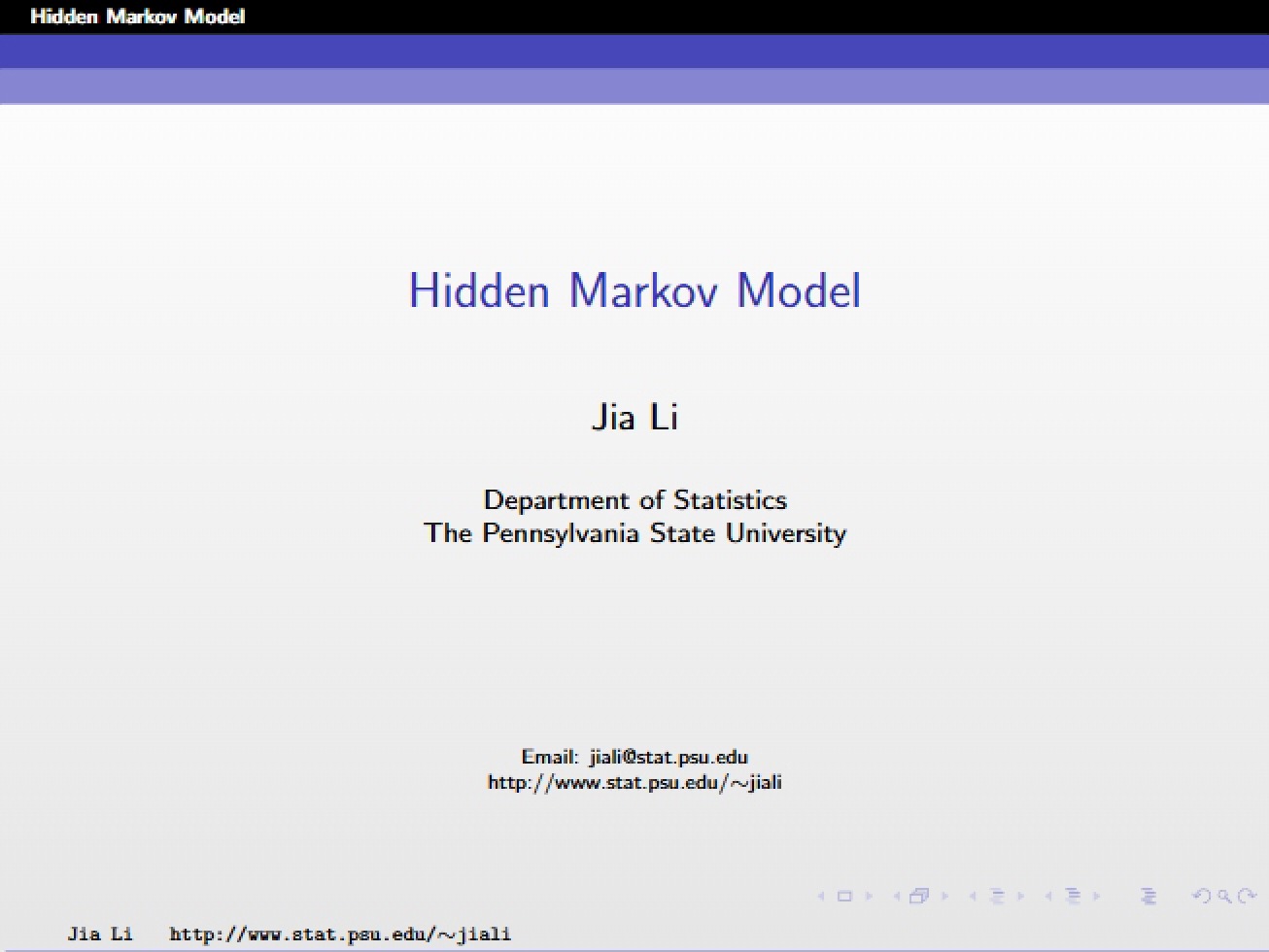 Model of Hidden Markov