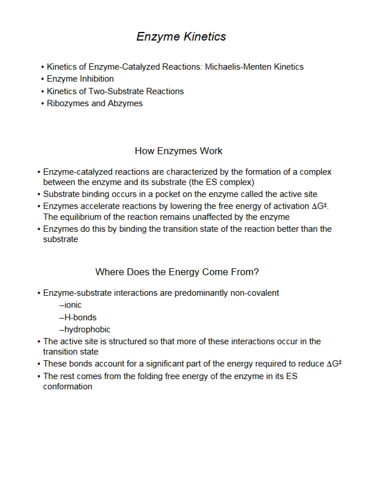 Enzyme Kinetics