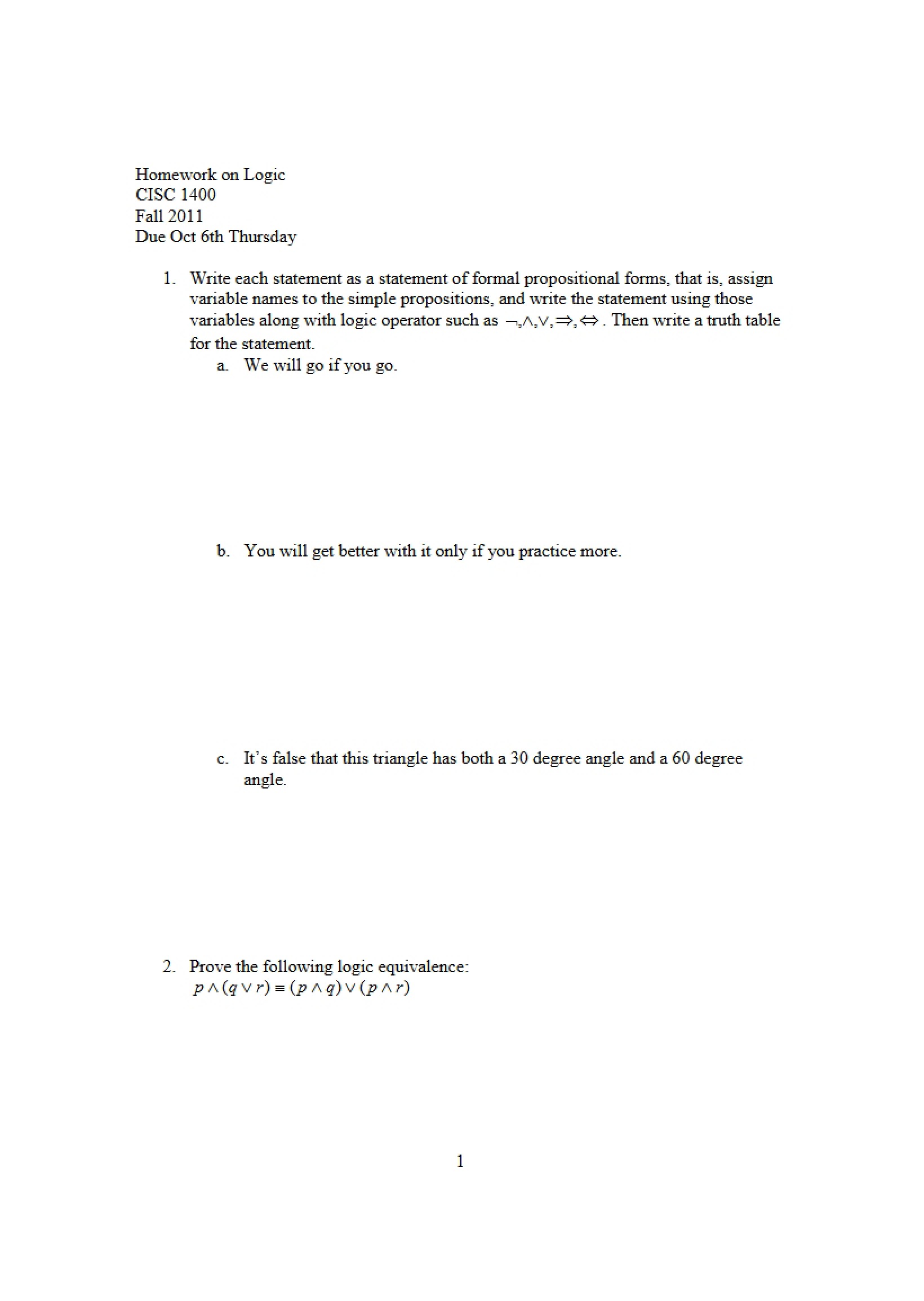 Logic Assignment