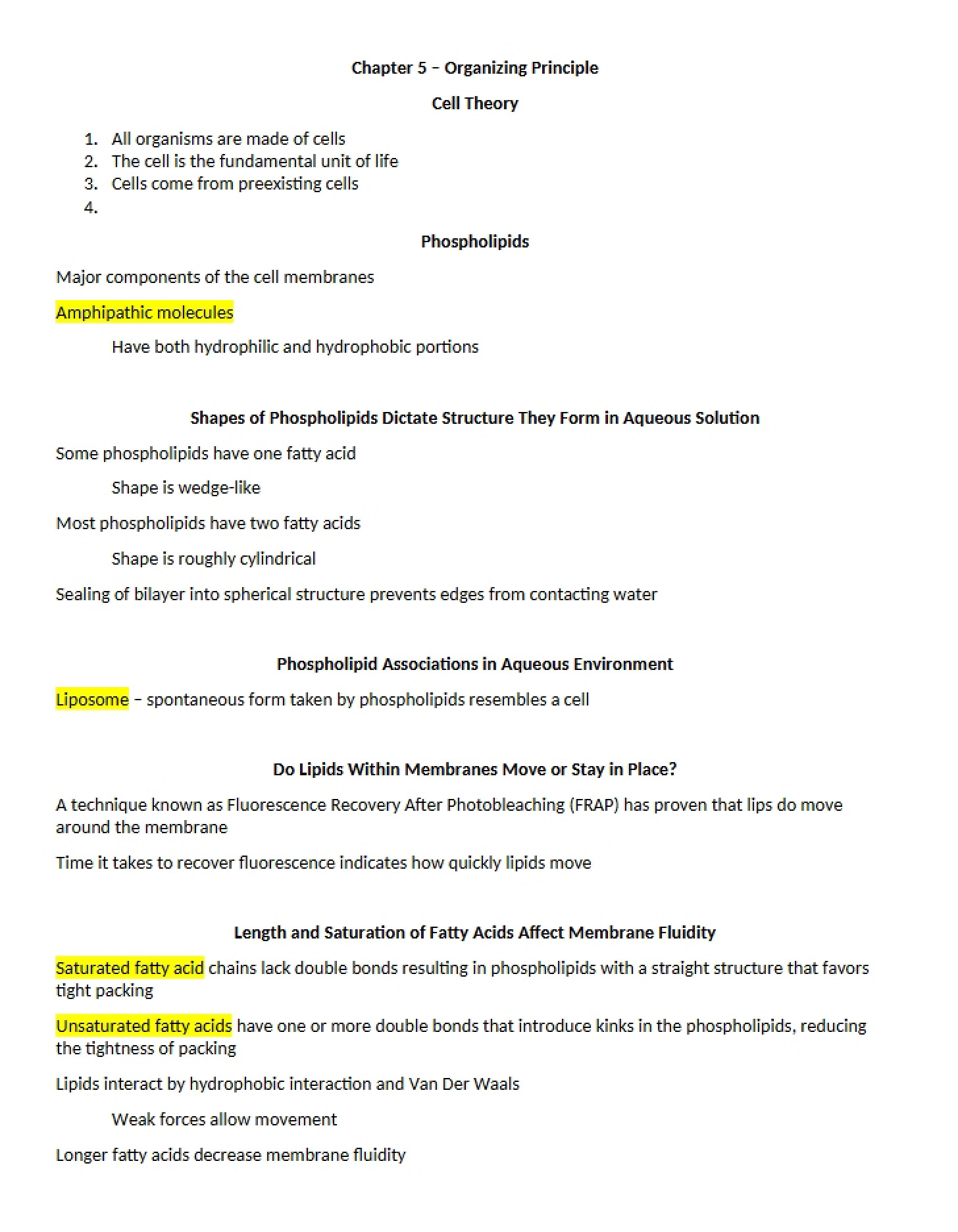 Principle of Organization Chapter 5