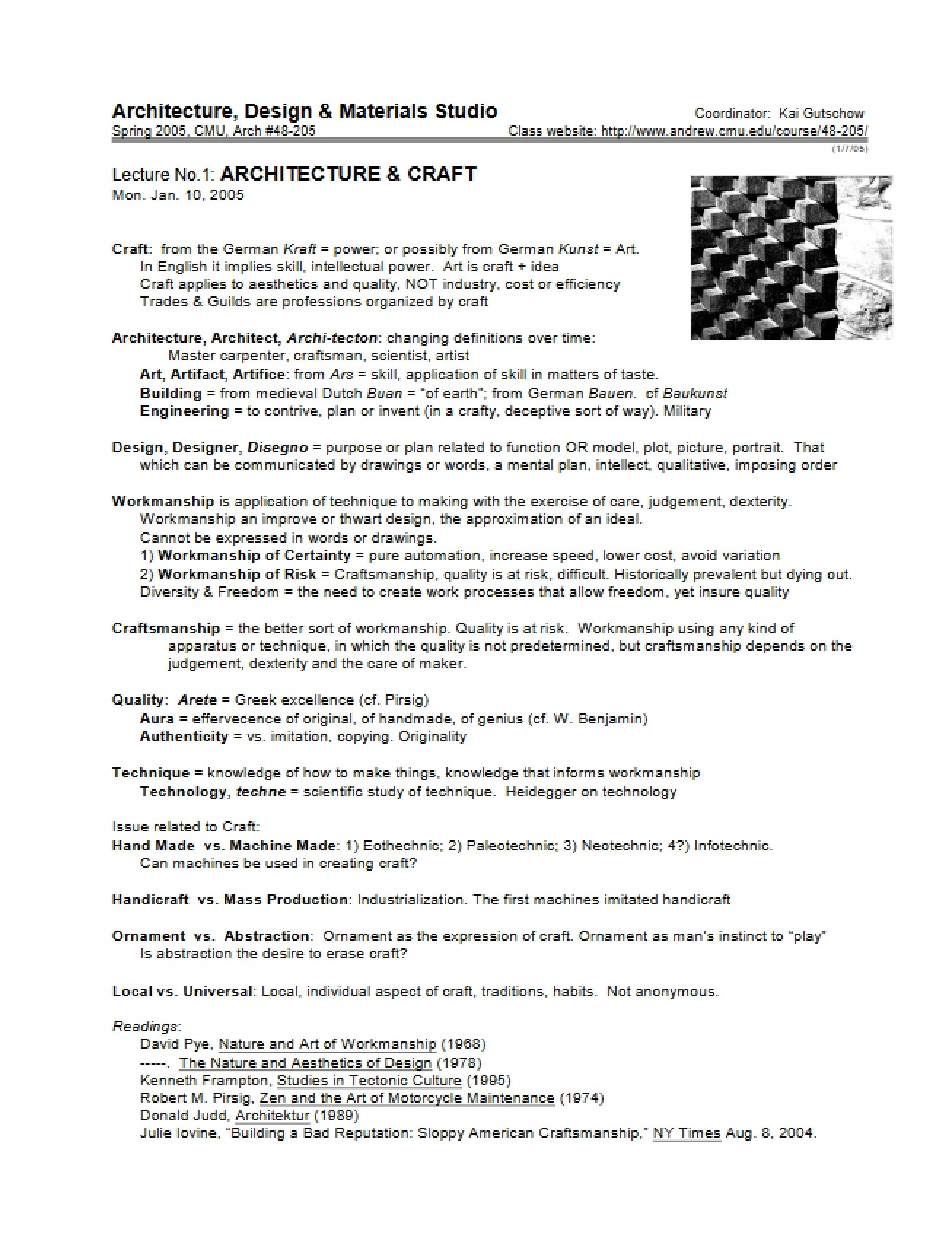 Craft and Architecture
