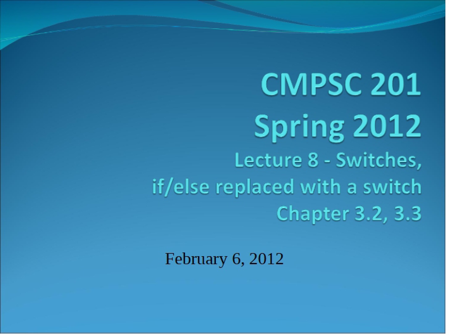 Class Session 8
