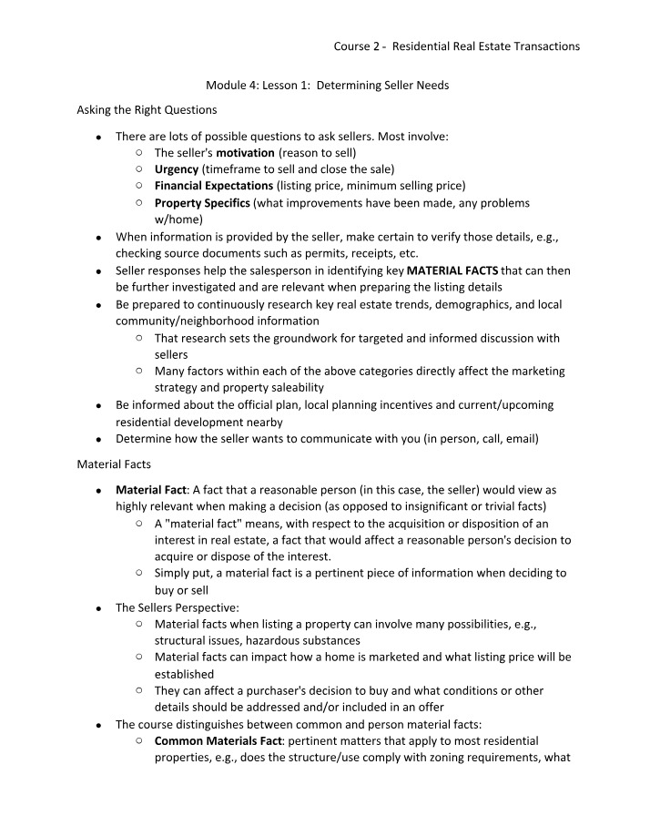 Notes for Modules 4 and 5