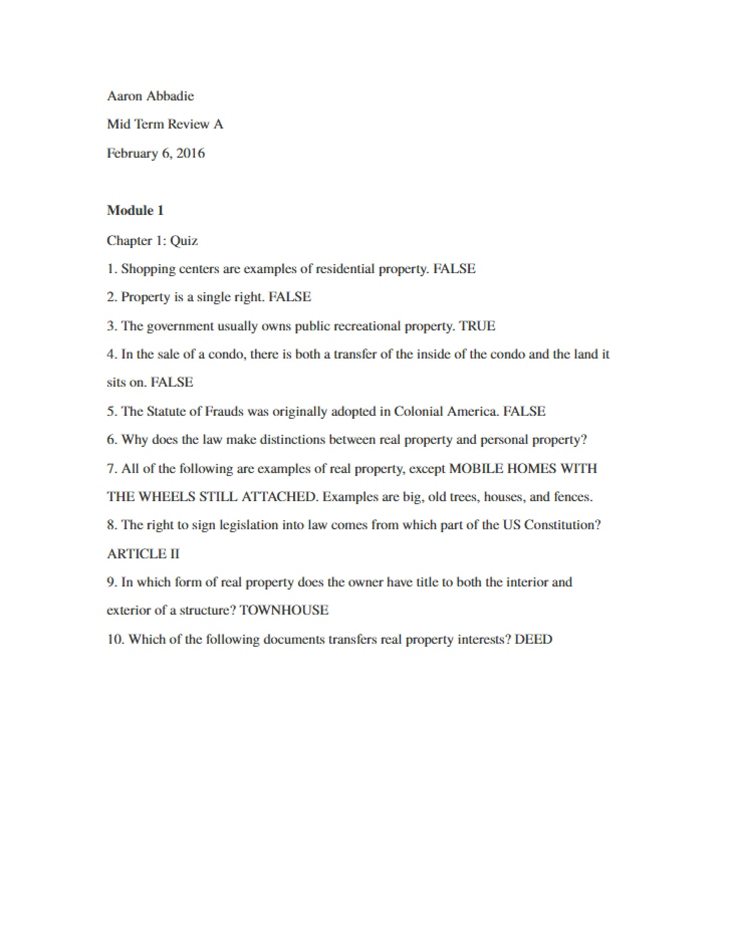 Midterm A (Course 3615)