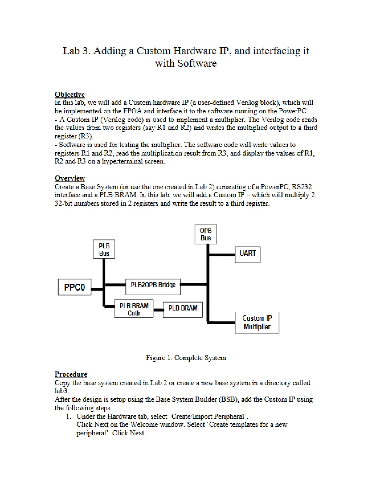Third Laboratory for Microprocessor System design