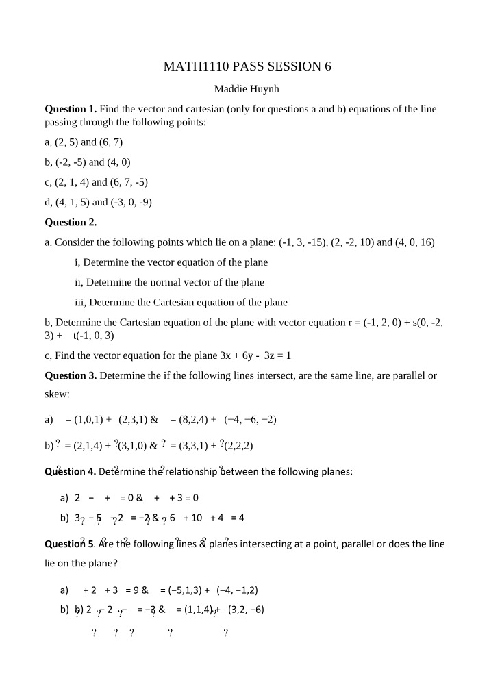 MATH1110 Session 6 PASS