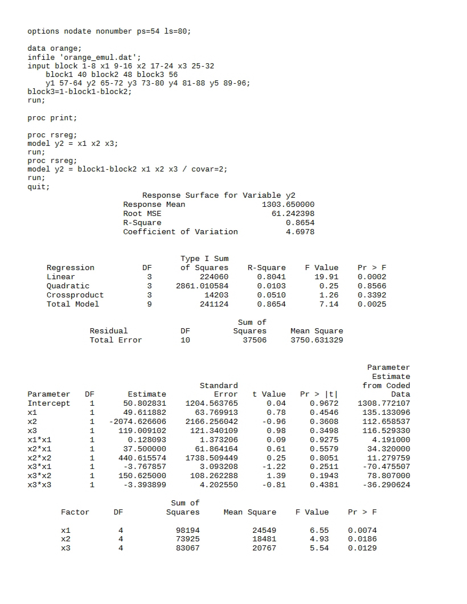 SAS Options Nodate Nonumber